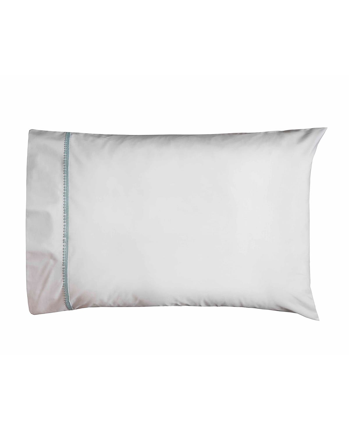 Shop Bovi Fine Linens Bitsy Dots Pair Of King Pillowcases, White/aqua In White/ Aqua