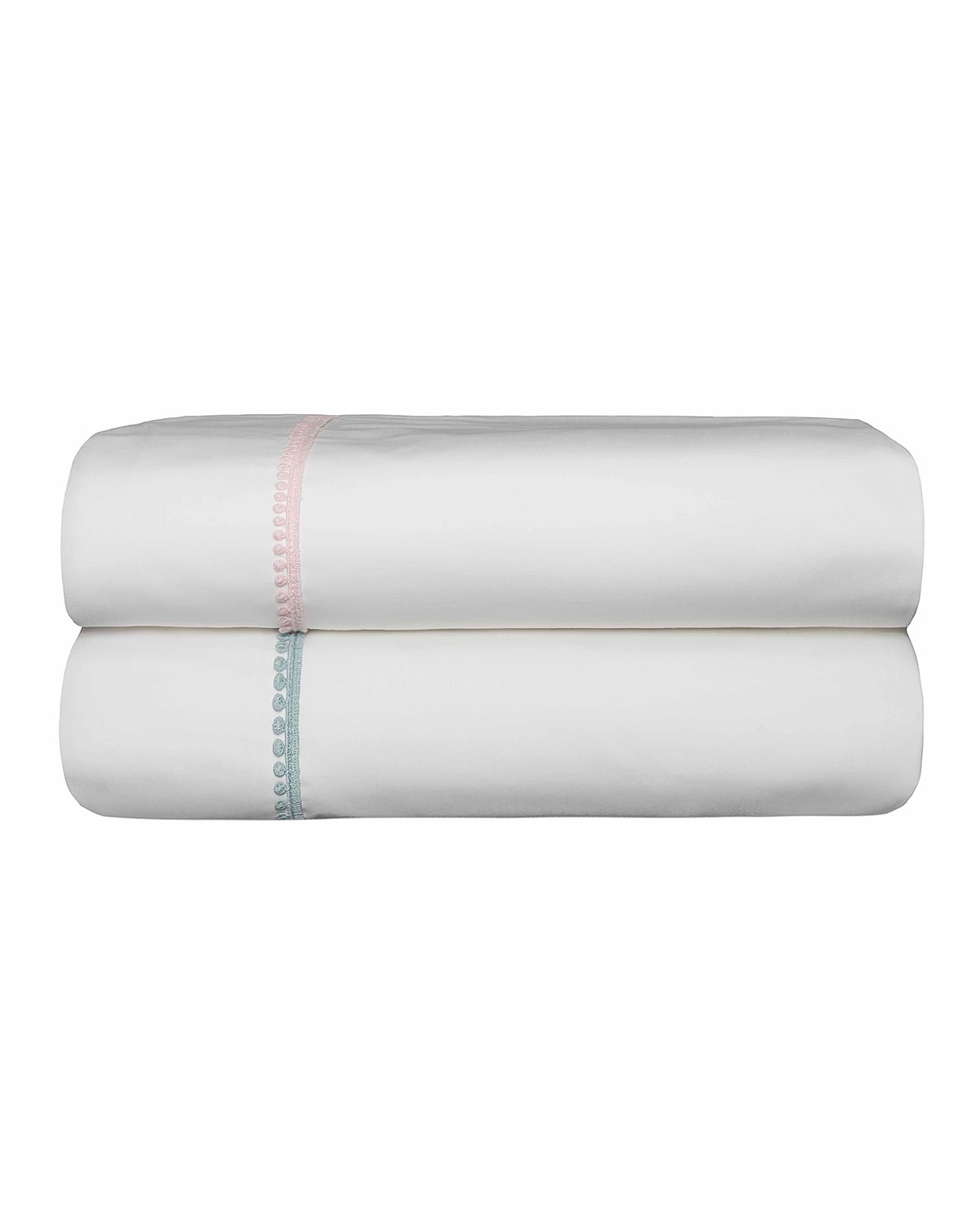 Shop Bovi Fine Linens Bitsy Dots King Sheet Set, White/light Pink In White/ Light Pink