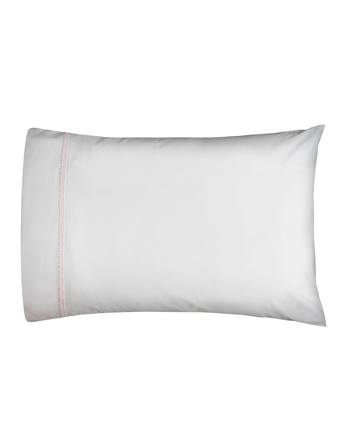 Shop Bovi Fine Linens Bitsy Dots Pair Of Standard Pillowcases, White/light Pink In White/ Light Pink