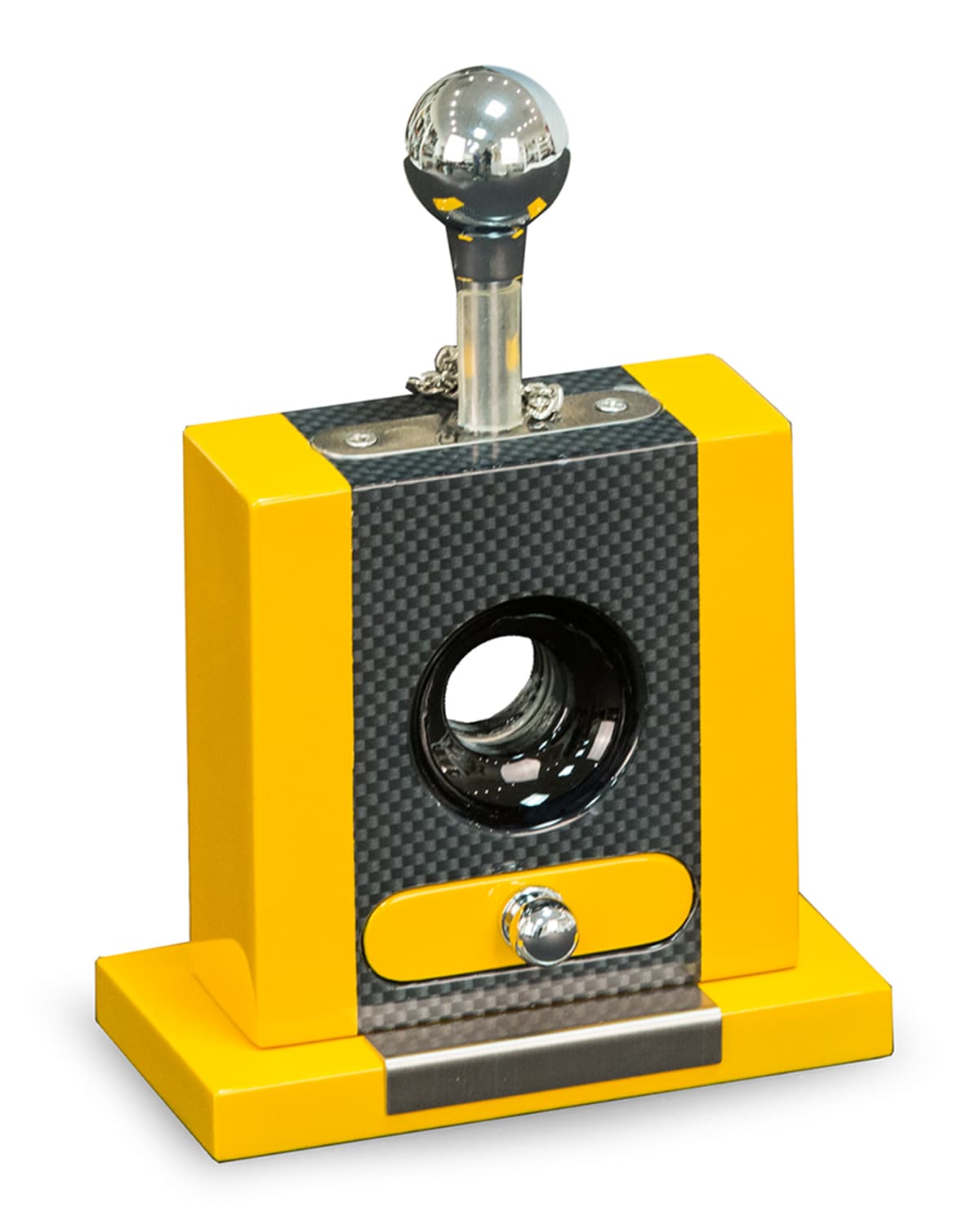 Shop Bey-berk Lacquered Table Top Cigar Cutter In Yellow And Grey