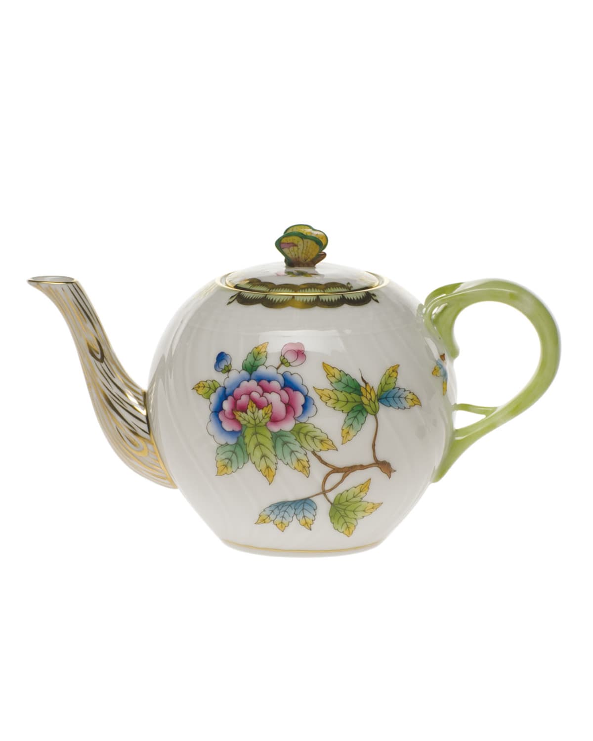 Shop Herend Queen Victoria Teapot With Butterfly Finial In Green