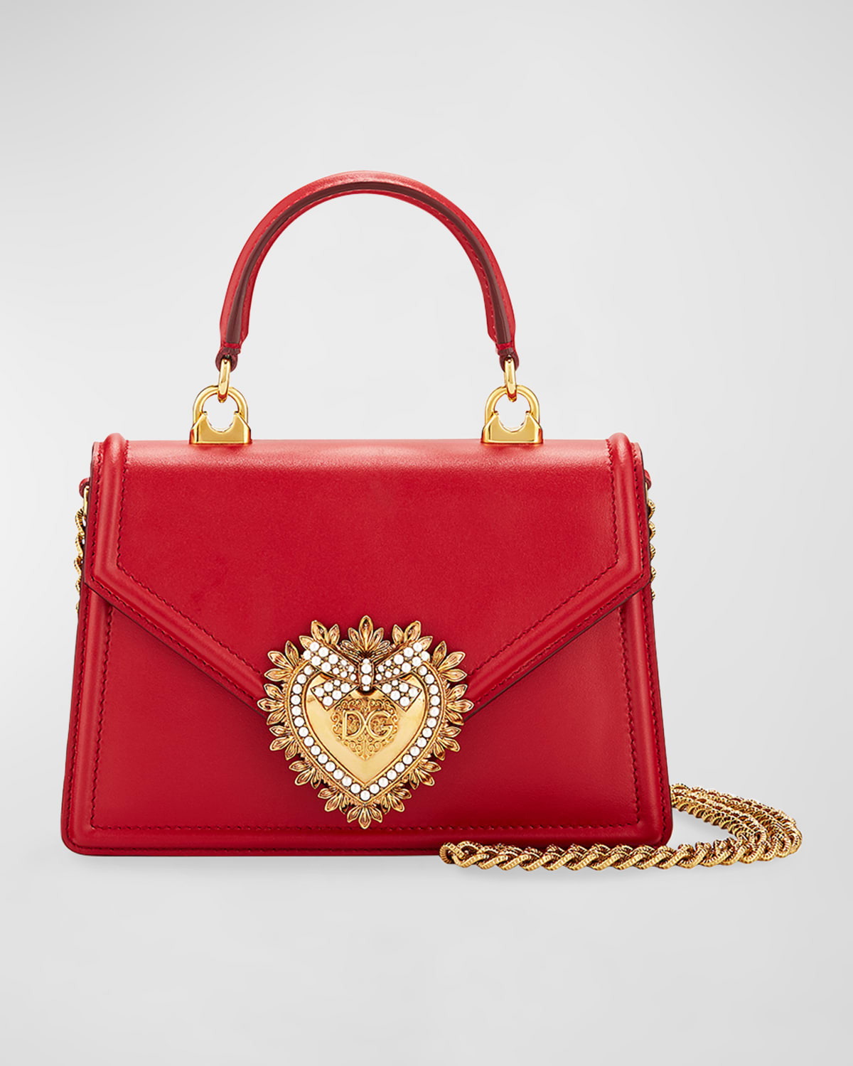 Dolce & Gabbana Leather Crossbody Bag In Red