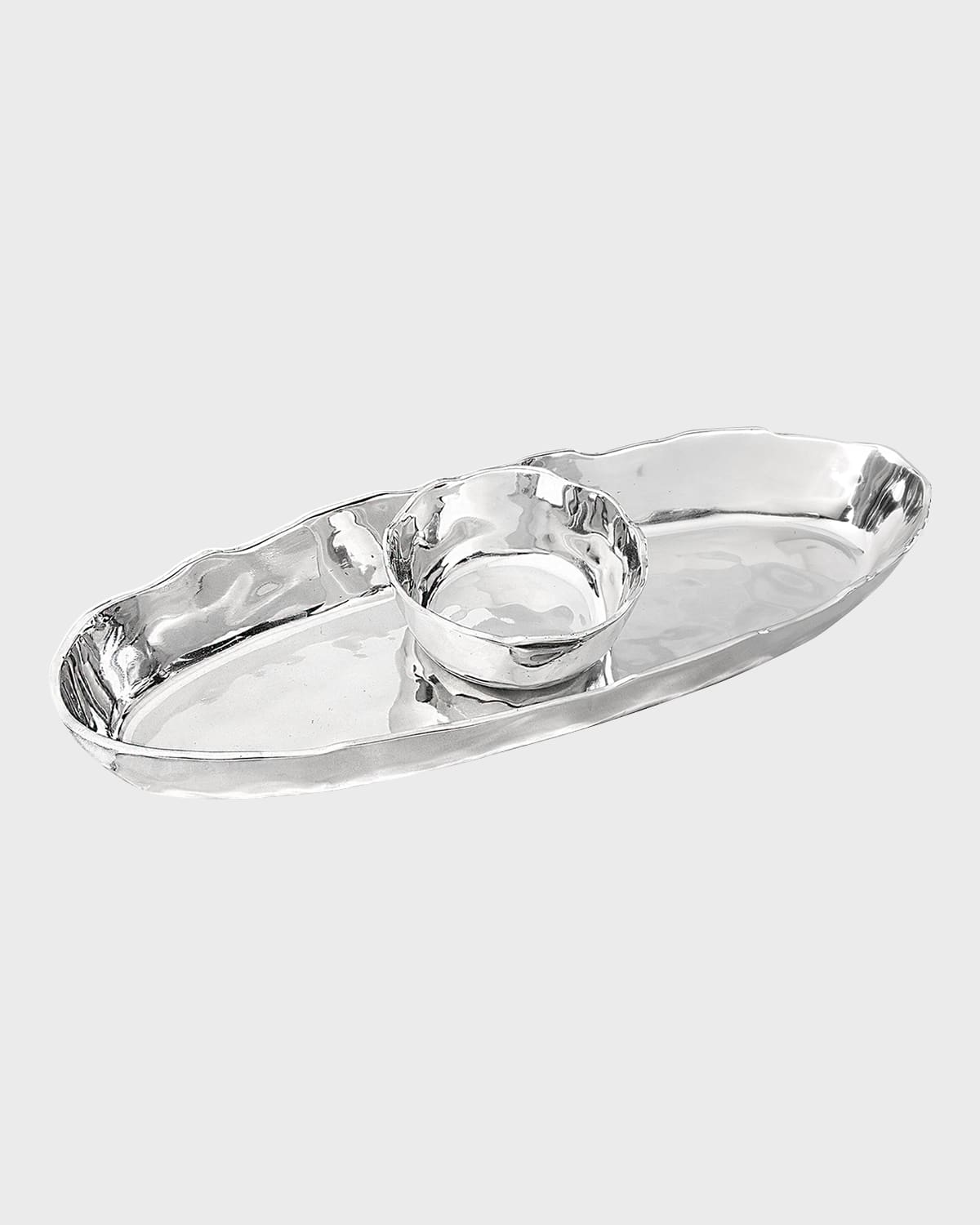 Shop Beatriz Ball Soho Brooklyn Deep Oval Chip & Dip Server In Silver