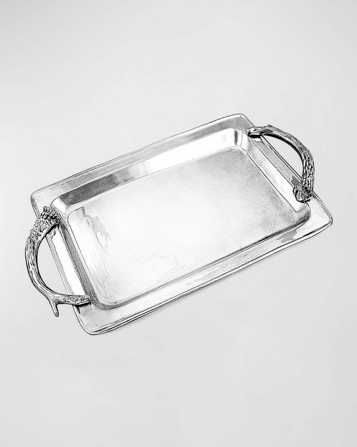 Shop Beatriz Ball Western Antlers Large Rectangle Tray In Silver