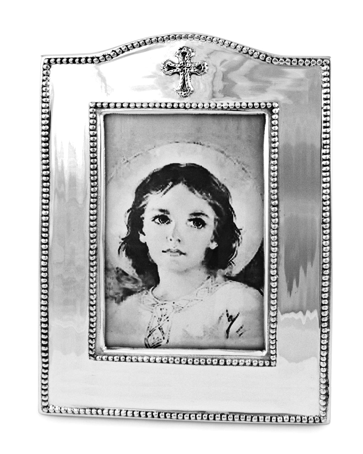 Beatriz Ball Vertical Baby Cross Frame, 4" X 6" In Silver