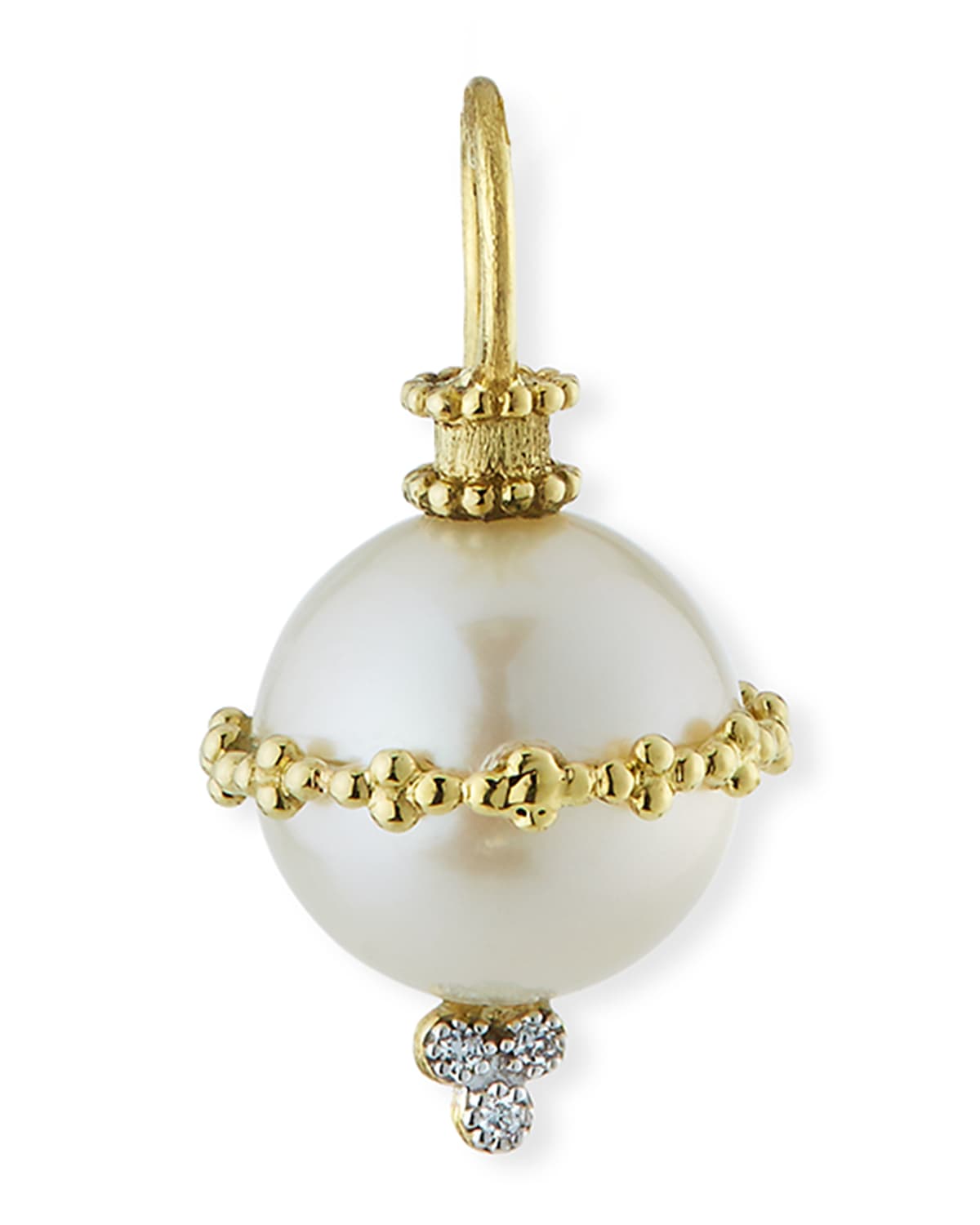 Jude Frances Provence 18k Wrapped Pearl Beaded Pendant W/ Diamonds