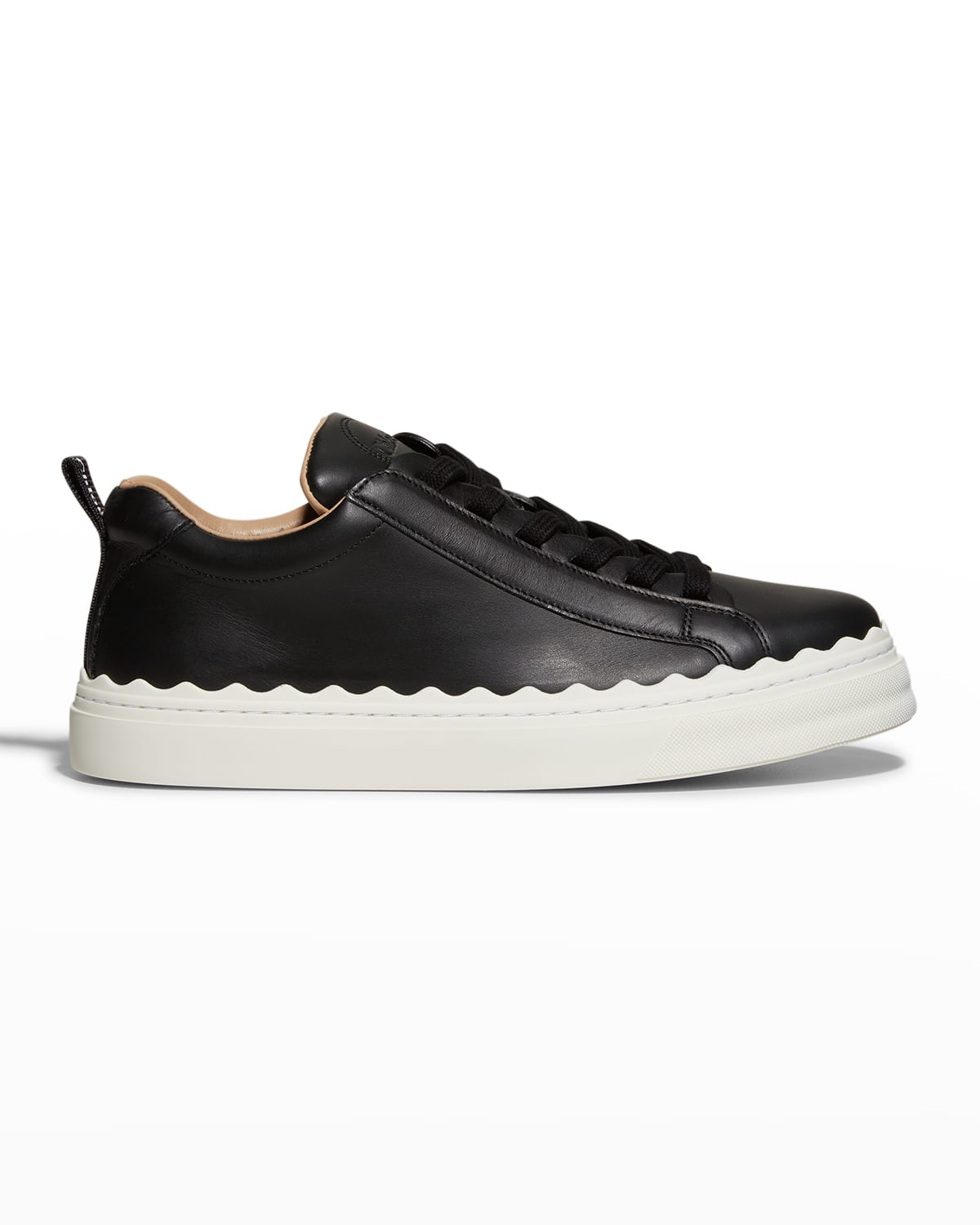 Chloé Lauren Low-top Leather Sneakers In Black