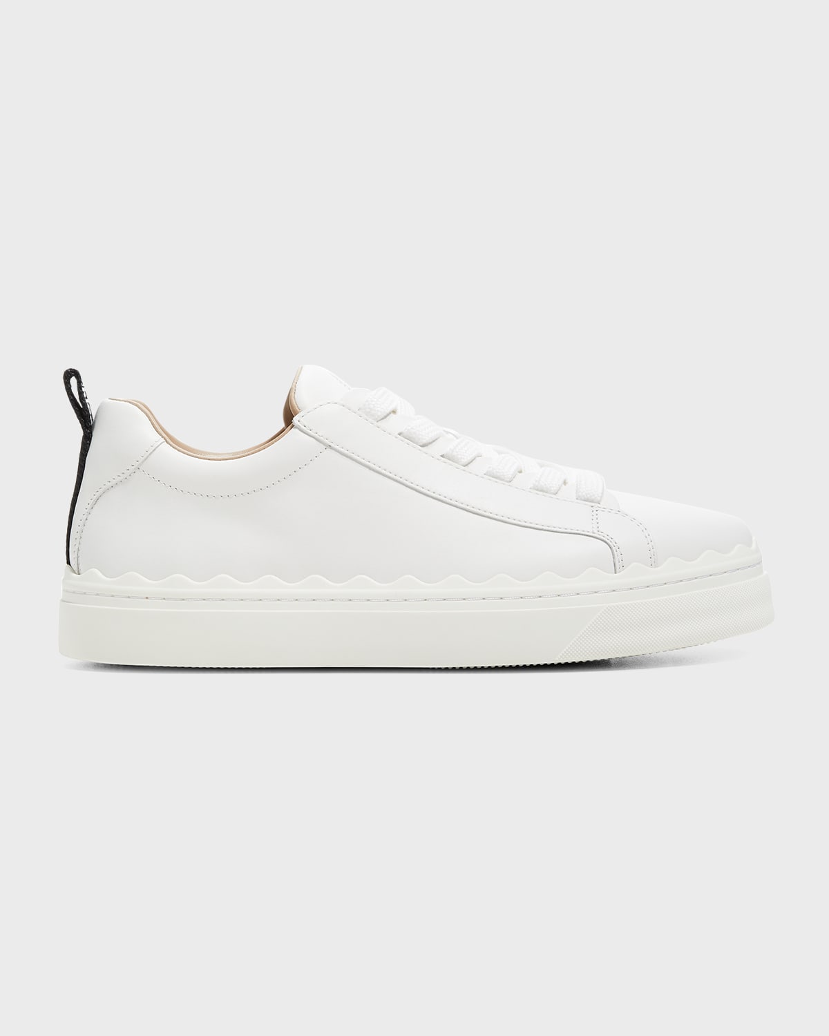 Chloé Lauren Low-top Leather Sneakers In White