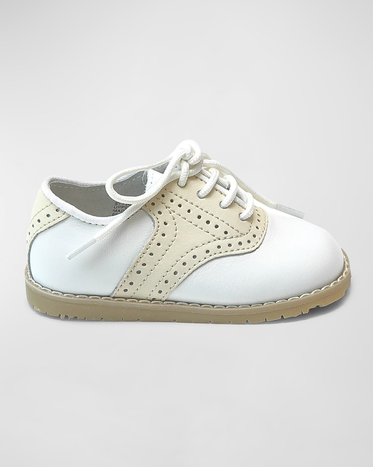 Shop L'amour Shoes Boy's Luke Two-tone Leather Saddle Shoes, Baby/toddler/kids In Beige