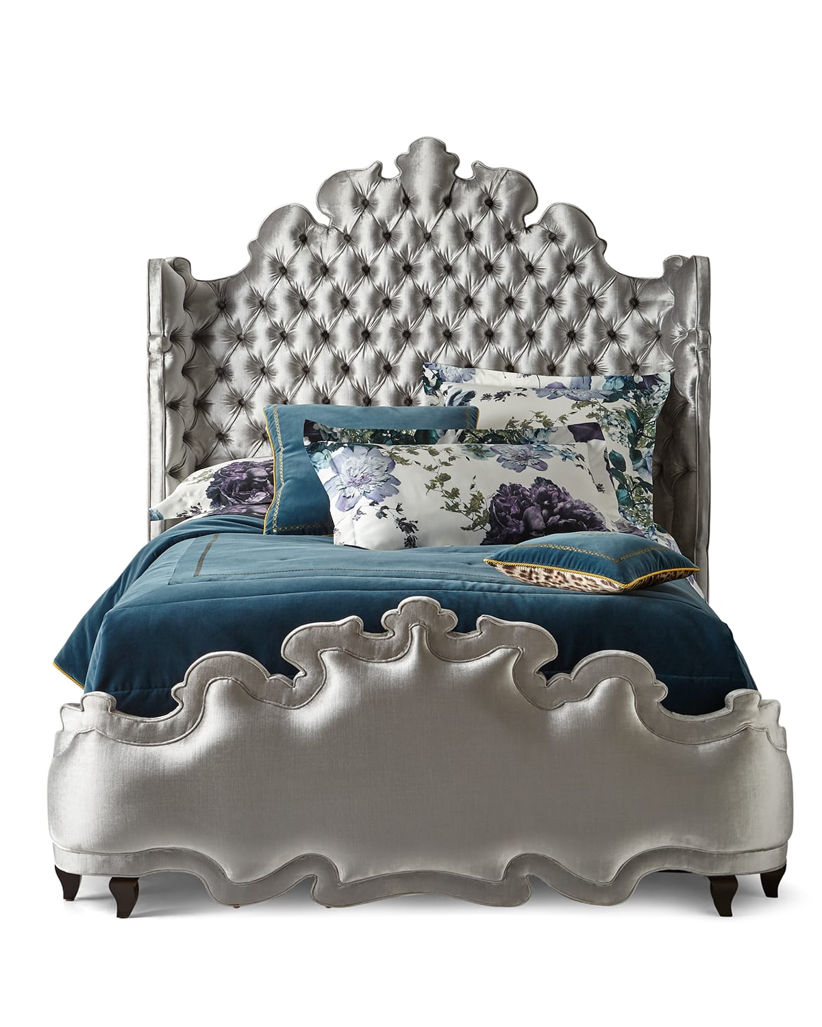 Haute House Isabella Tufted King Bed In Gray