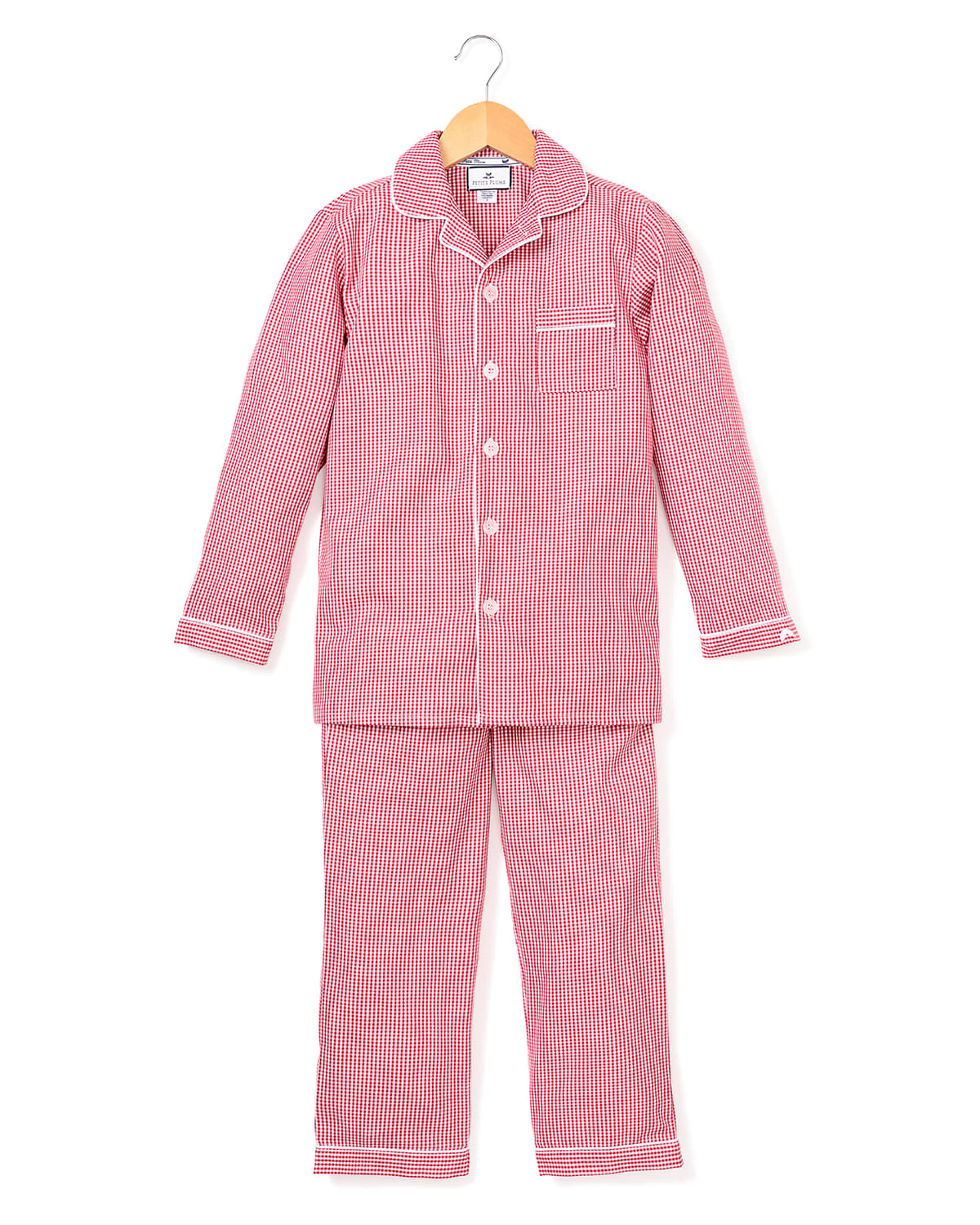 Petite Plume Kids' Mini Gingham Pyjama Set In Red