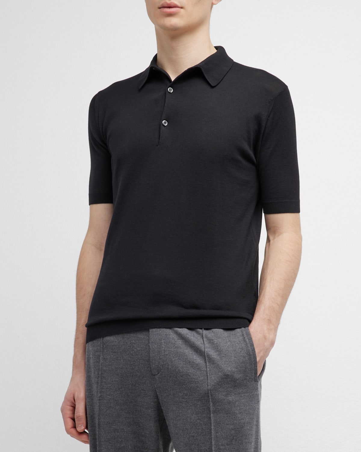 John Smedley Adrian Jersey Polo In Purple