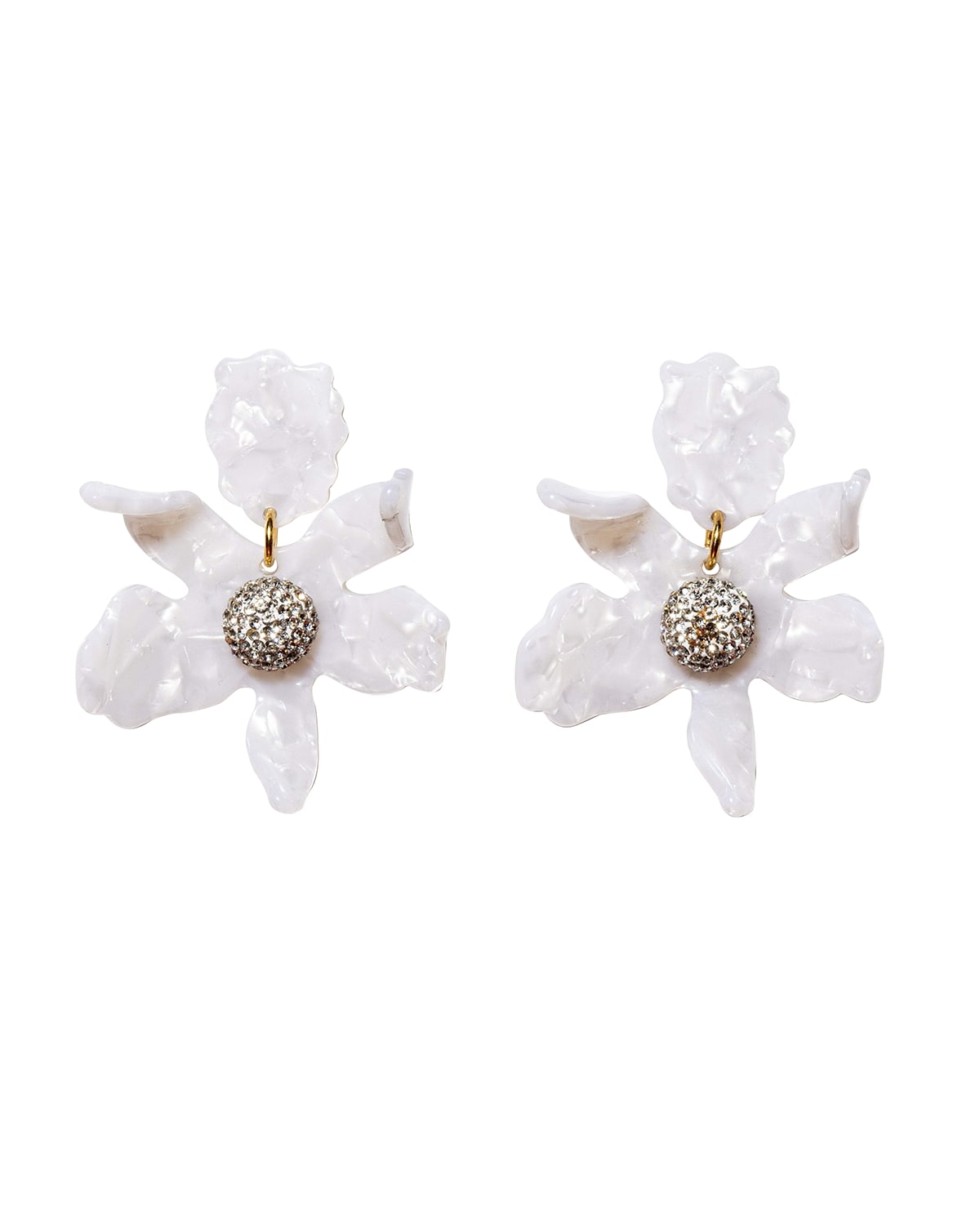 Small Crystal Lily Drop Earrings