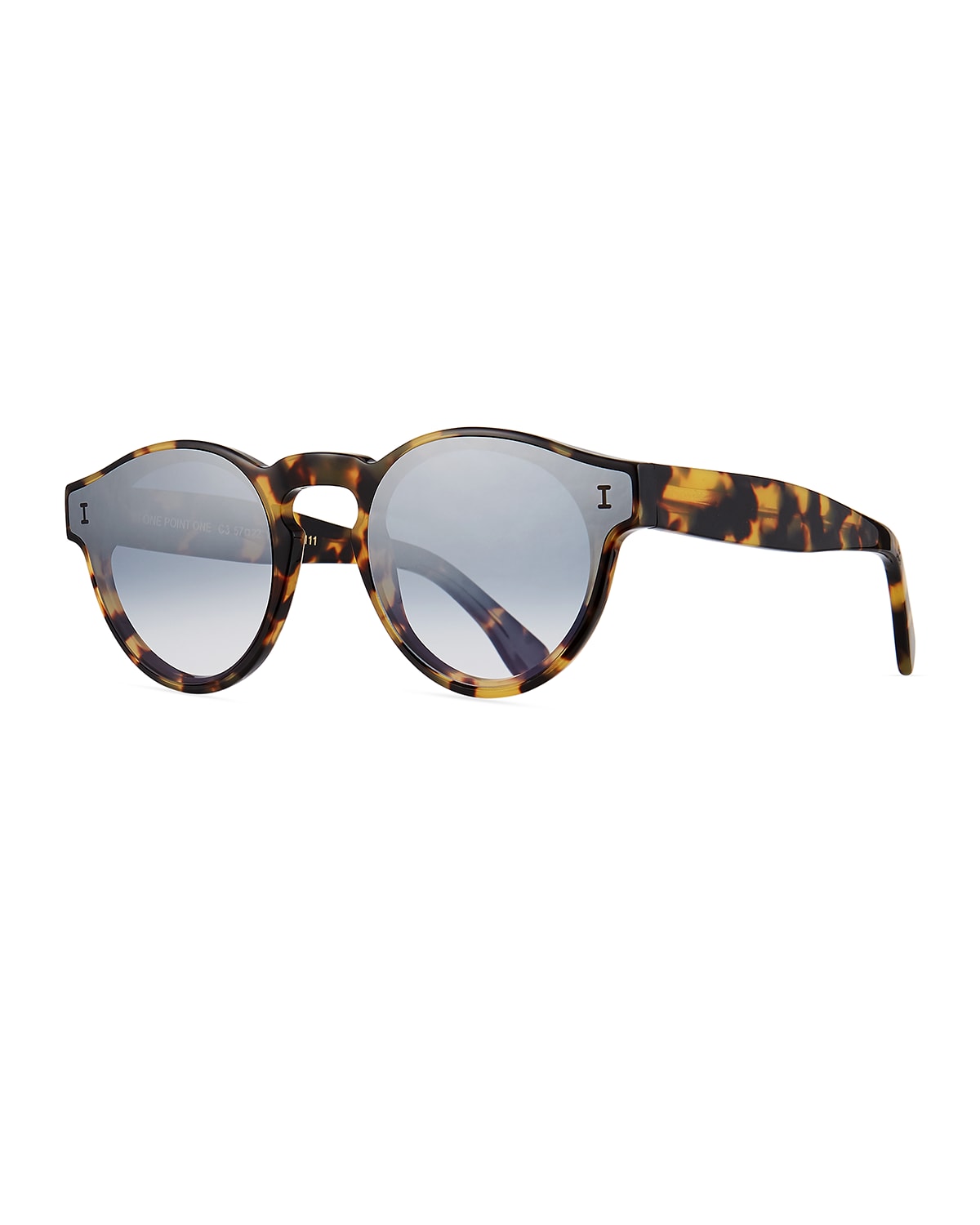 Illesteva One Point One Round Acetate Sunglasses In Brown