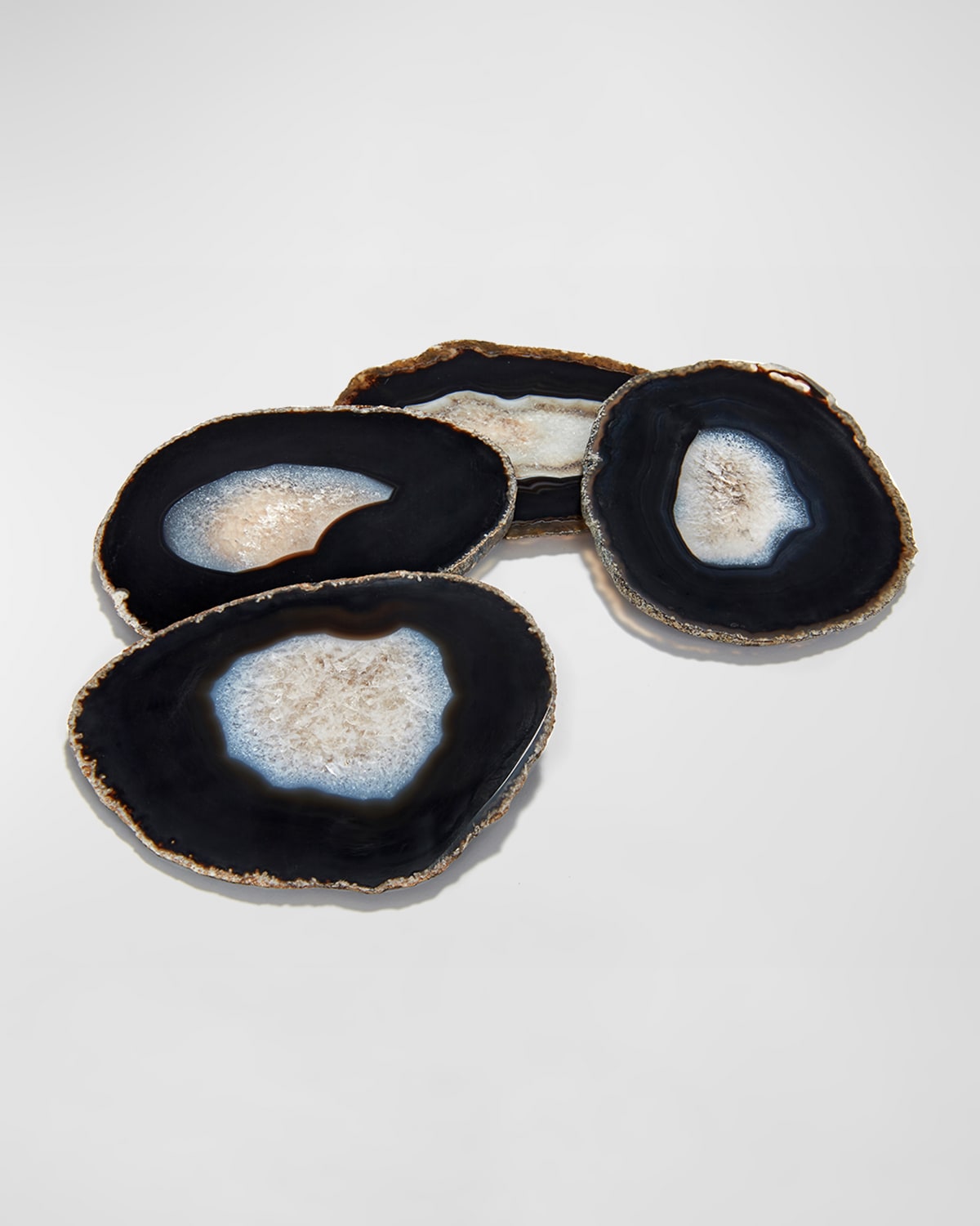Anna New York Pedra Smoke Agate 4-piece Coasters Set In Midnight