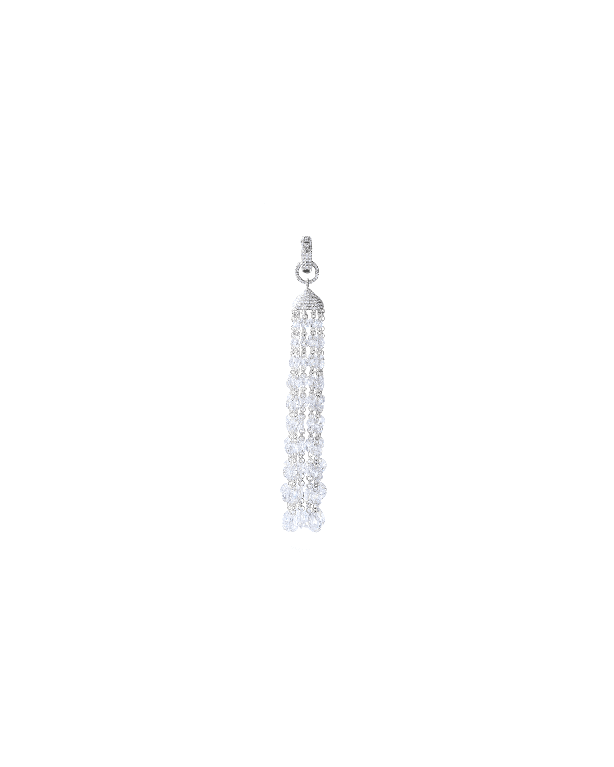 18k White Gold Diamond Tassel Pendant, 12.44tcw