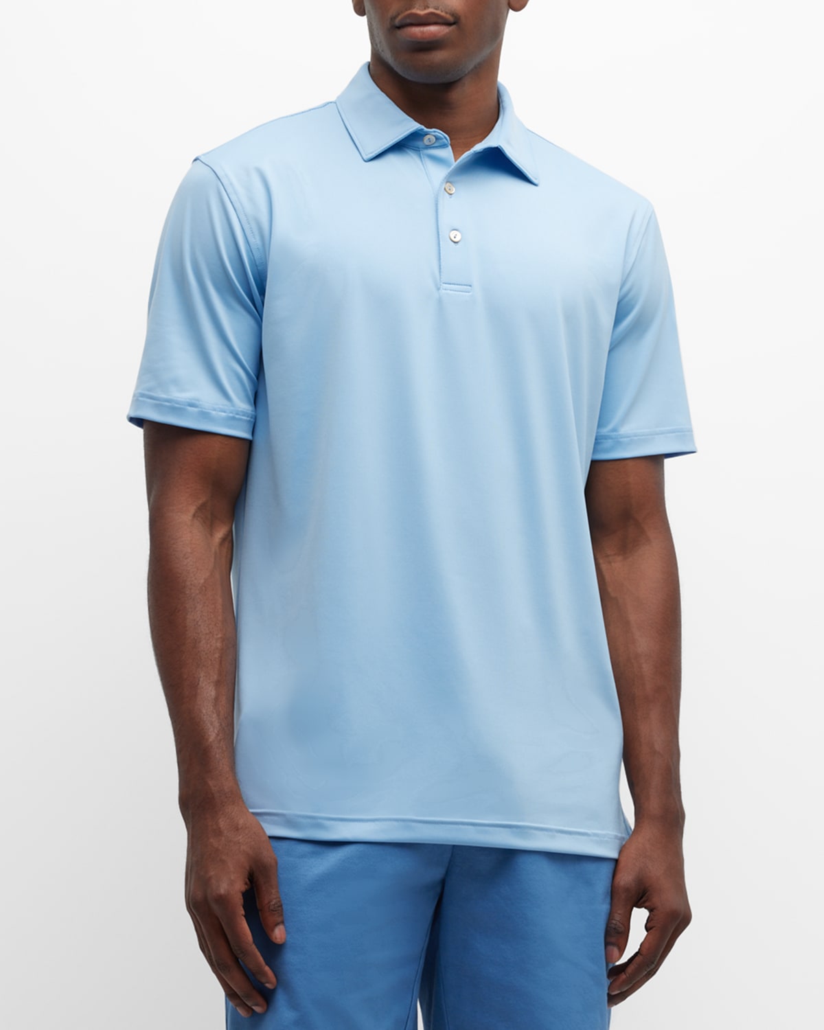 Peter Millar Men's Sean Stretch-jersey Polo Shirt In Blue