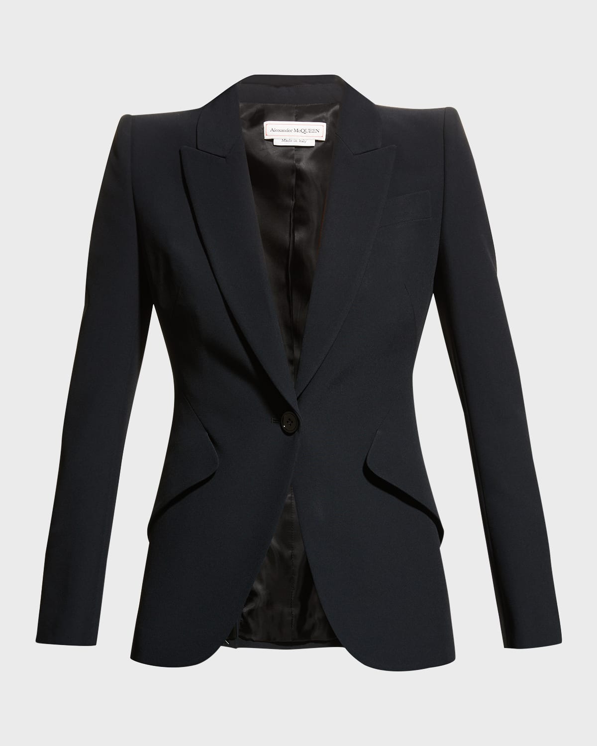 Shop Alexander Mcqueen Classic Single-breasted Suiting Blazer In Black