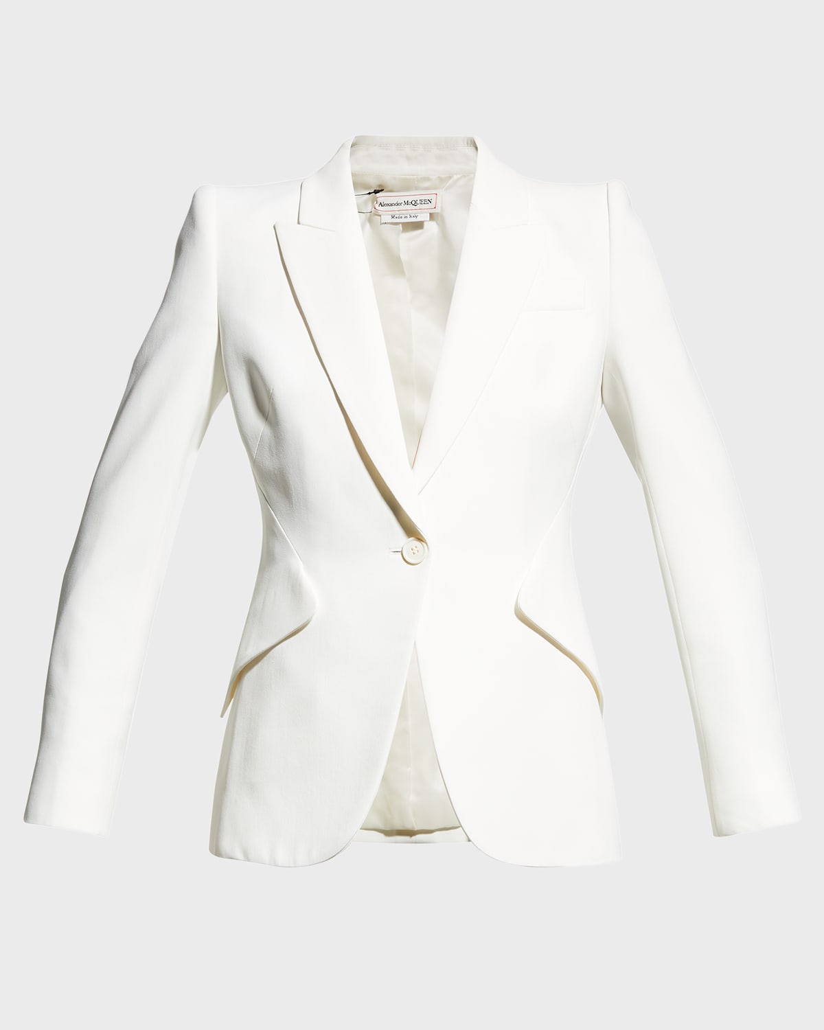 Shop Alexander Mcqueen Classic Single-breasted Suiting Blazer In Ivory