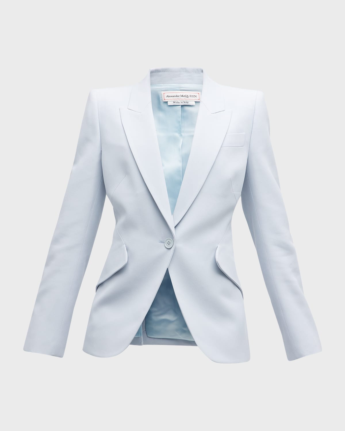 Alexander Mcqueen Classic Single-breasted Suiting Blazer In Spring Blue