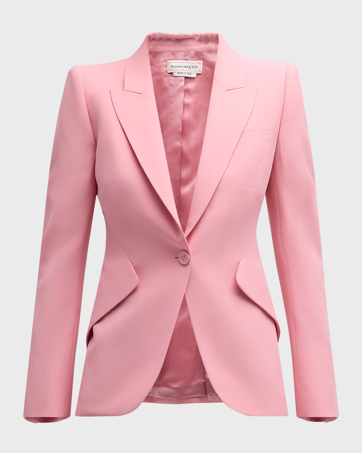 Alexander Mcqueen Single-breasted Blazer In Pinkred