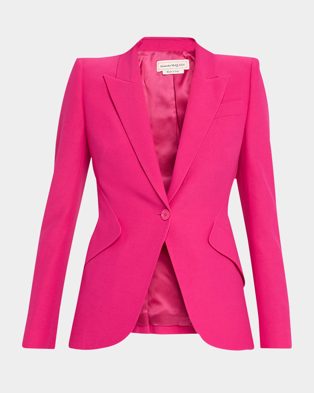 Alexander Mcqueen Peak Shoulder Leaf Crepe Jacket In Nude