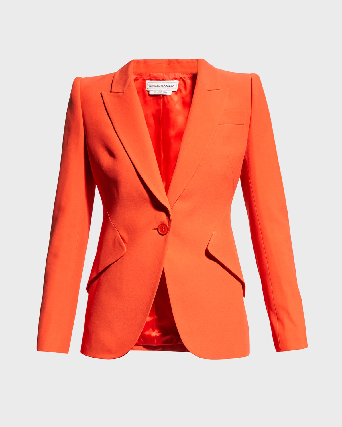 Alexander Mcqueen Classic Single-breasted Suiting Blazer In Dksunset