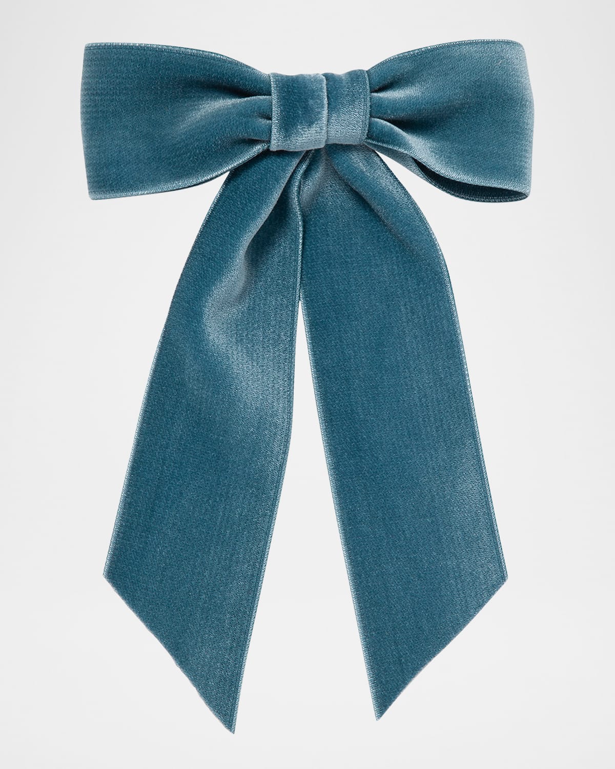 Jennifer Behr Wide Velvet Bow Barrette In Bluebell