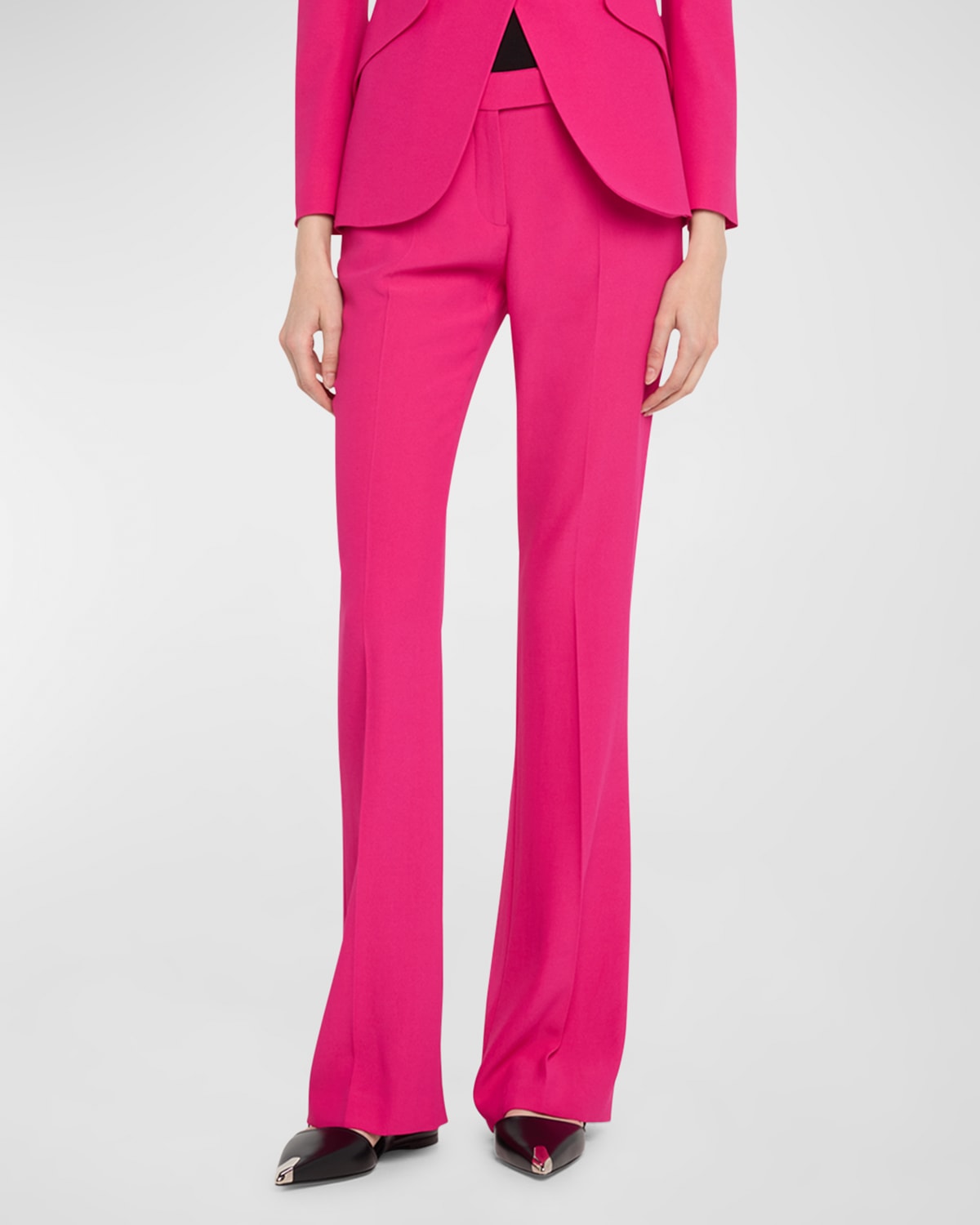 Alexander Mcqueen Classic Suiting Trousers In Pink