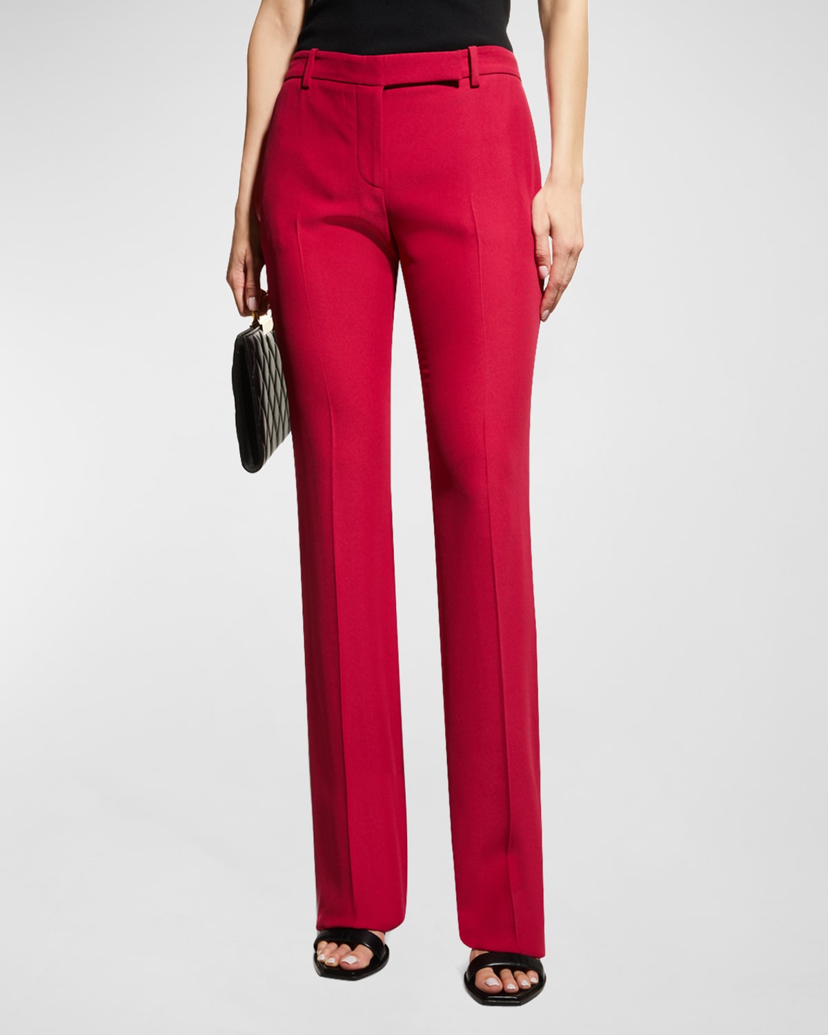 Alexander Mcqueen Classic Suiting Pants In Dark Pink