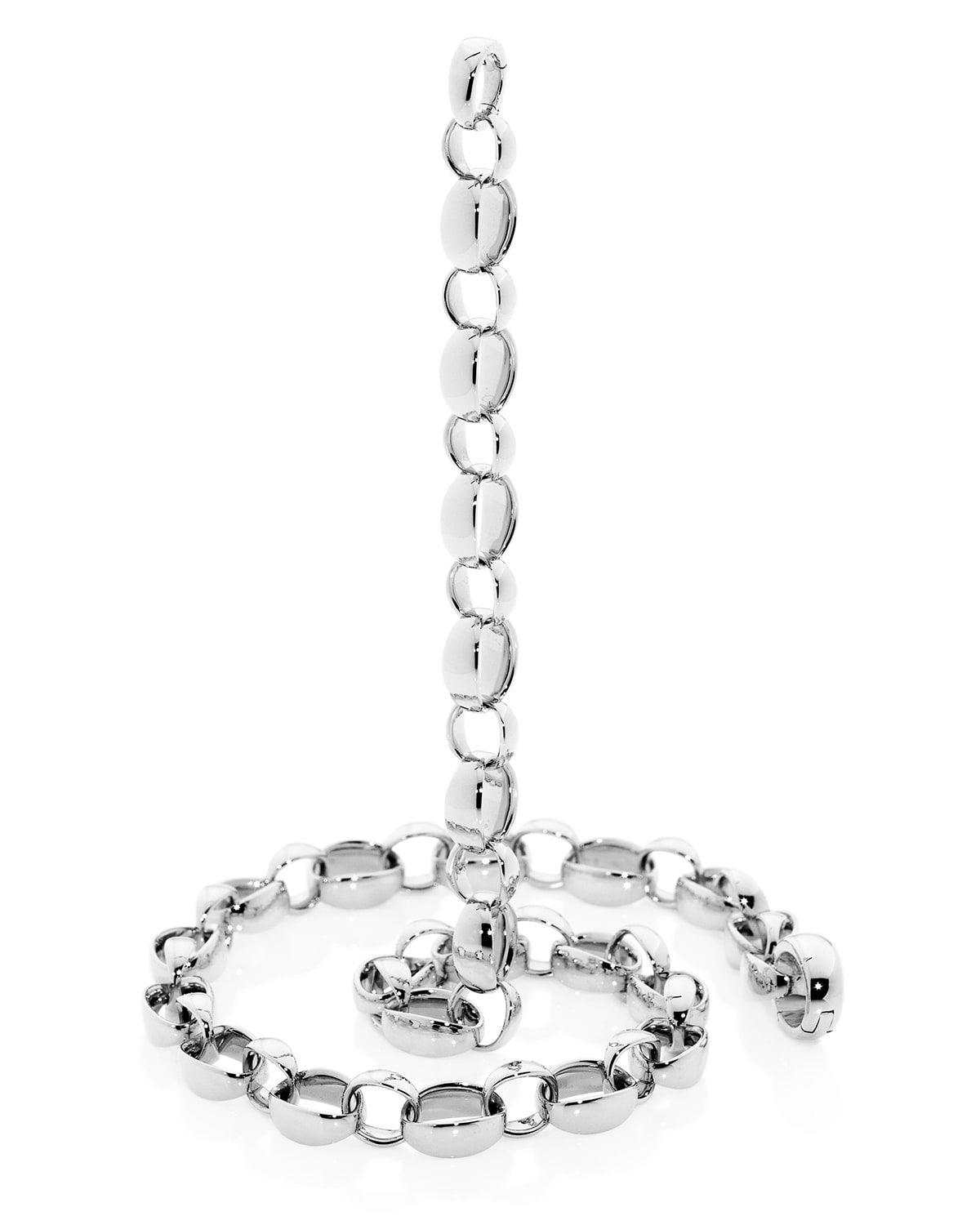 18k White Gold Chain-Link Necklace, 22"L