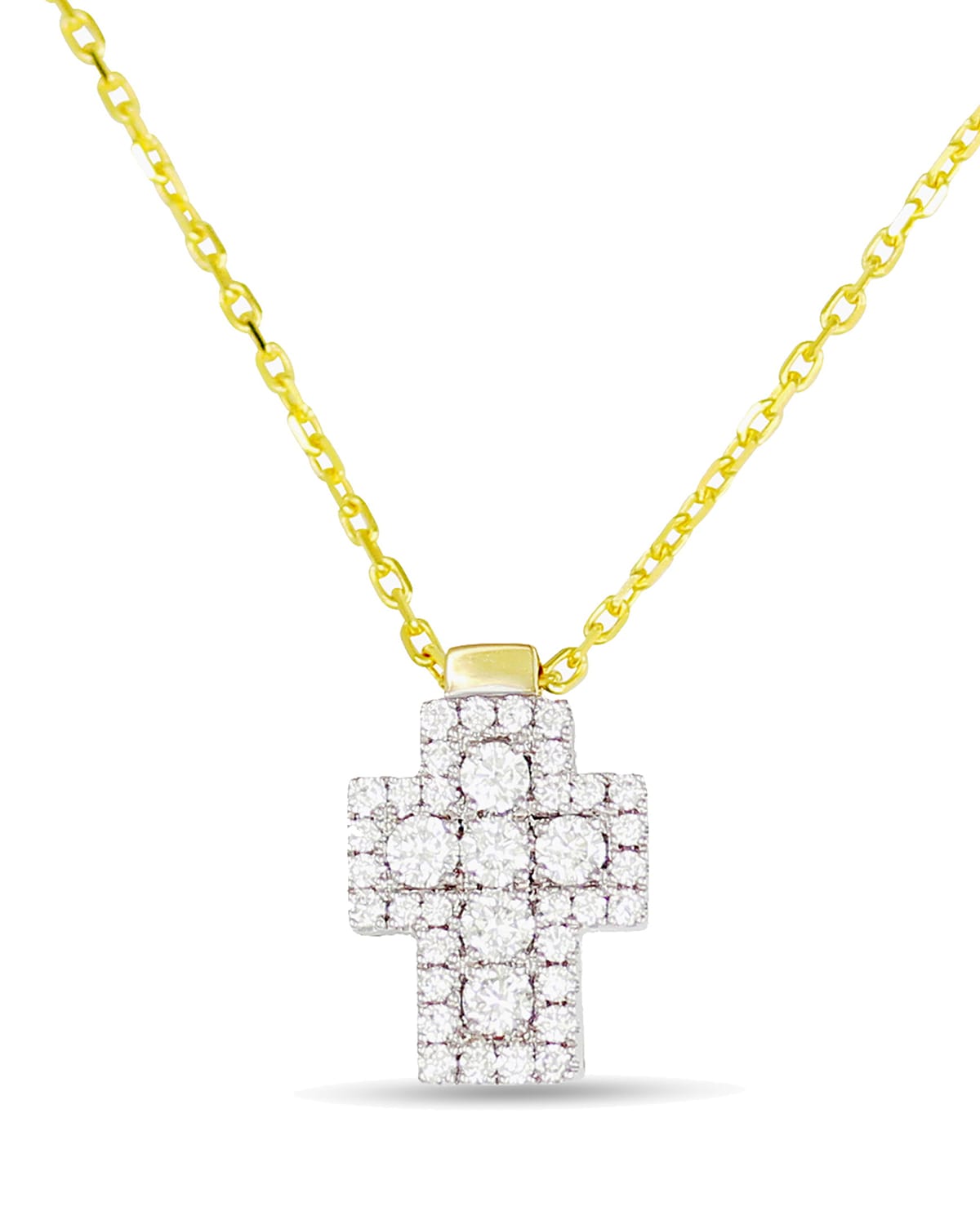 Frederic Sage 18k Firenze Diamond Cross Pendant Necklace