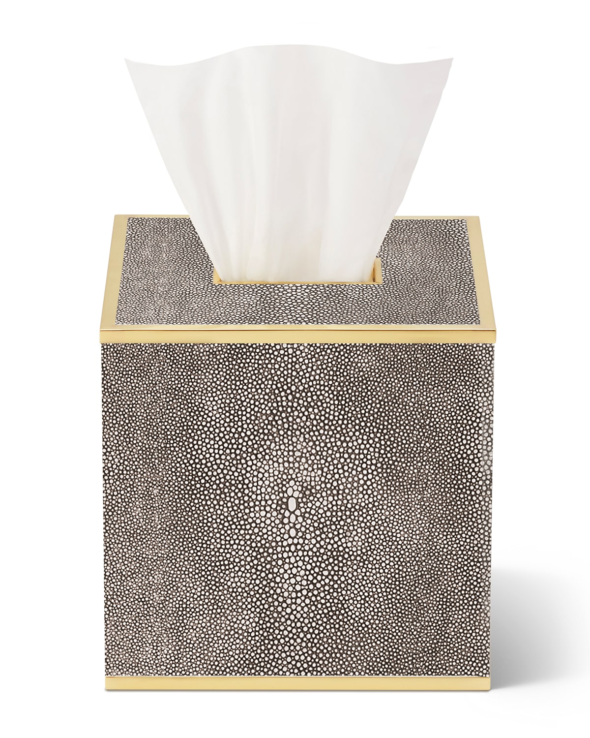 Aerin Classic Shagreen Tissue Box Holder In Chocolate