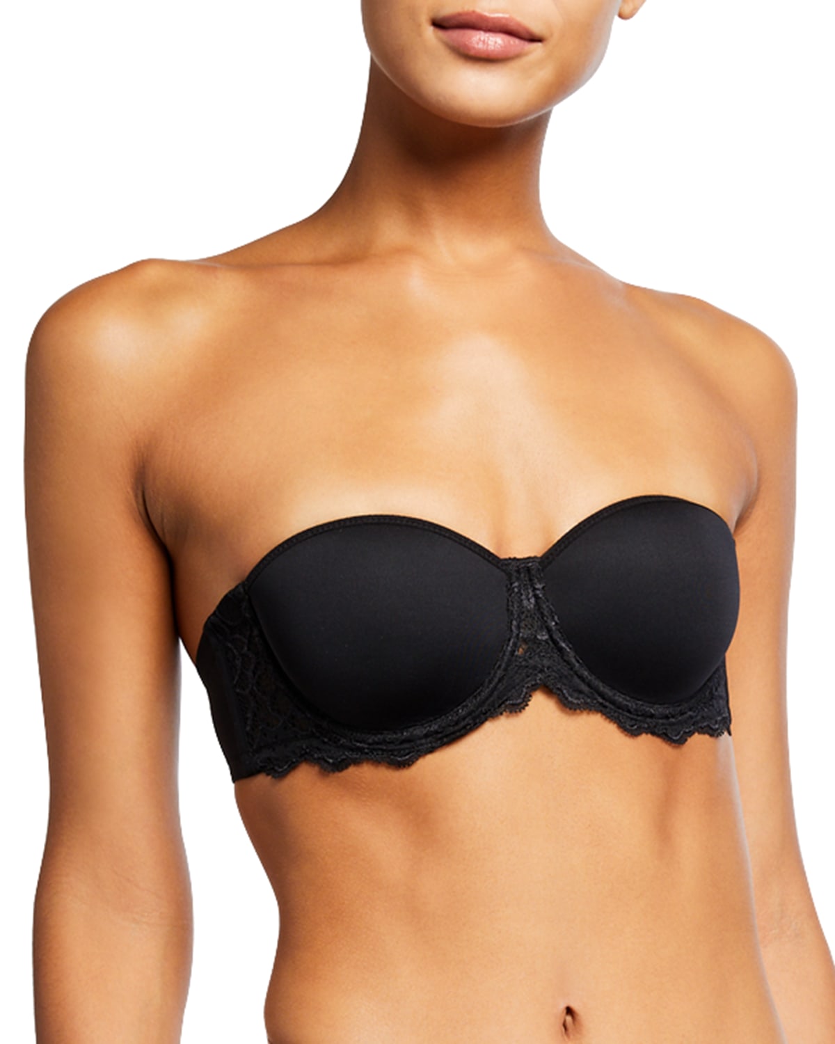 Shop Simone Perele Caresse Strapless Plunge Bra In Black