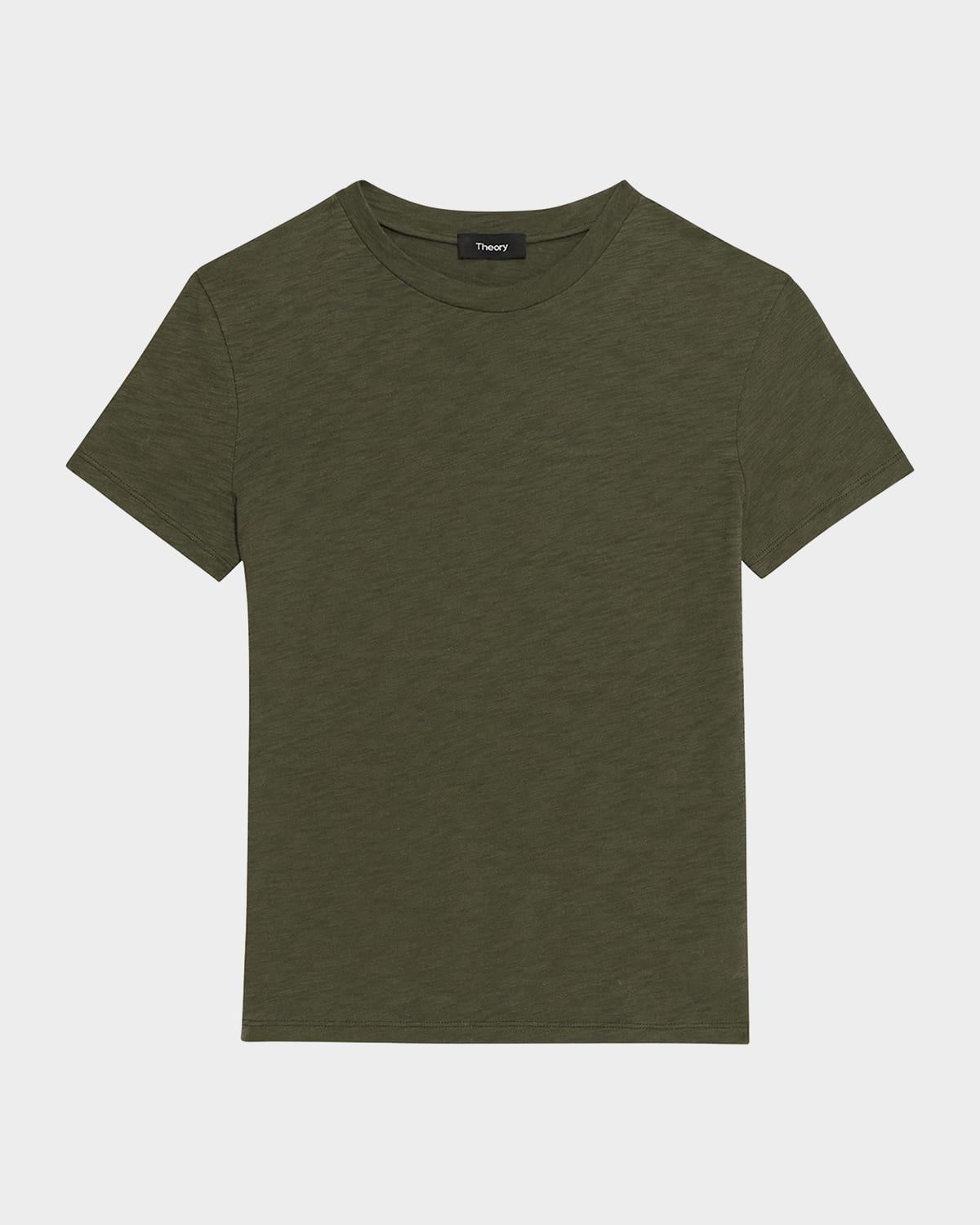 Shop Theory Tiny Tee 2 Nebulous Organic Cotton Top In Dk Olive