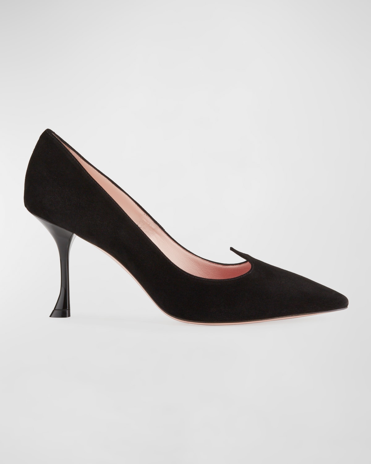 Shop Roger Vivier I Love Vivier Heart-shaped Suede Pumps In Black