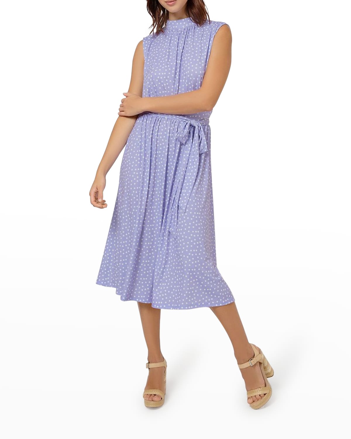Leota Mindy Printed Sleeveless Midi Dress