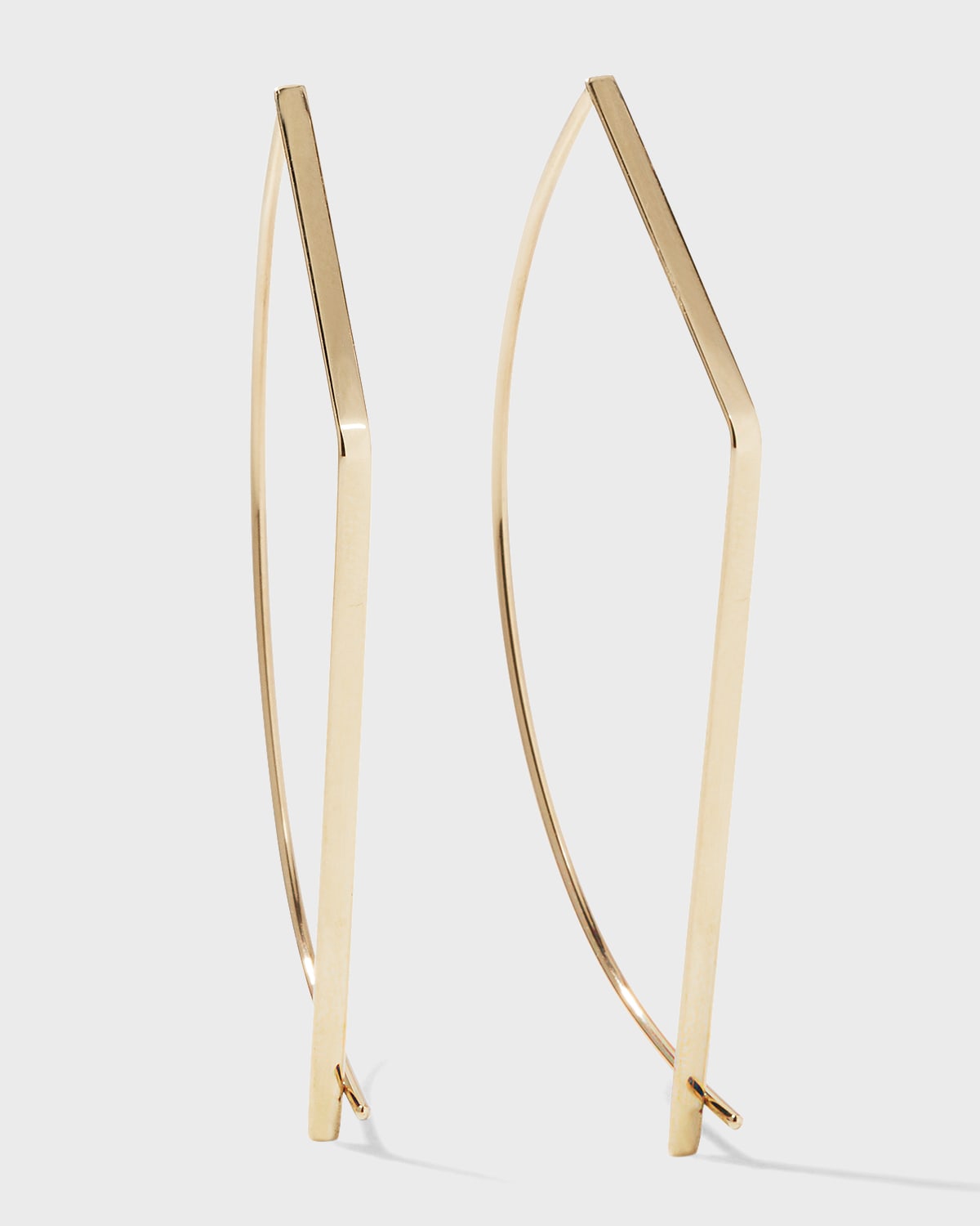 LANA JEWELRY 14k Gold Angular Pull-Through Earrings