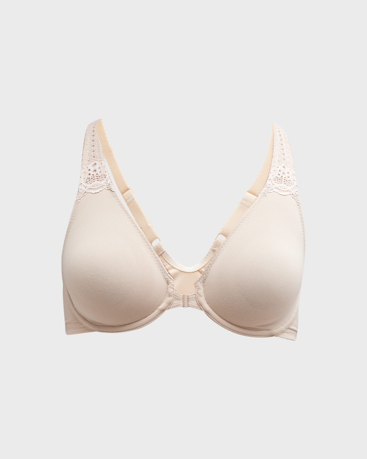 Shop Wacoal Soft Embrace Front-close T-back Full-cup Bra In Sand