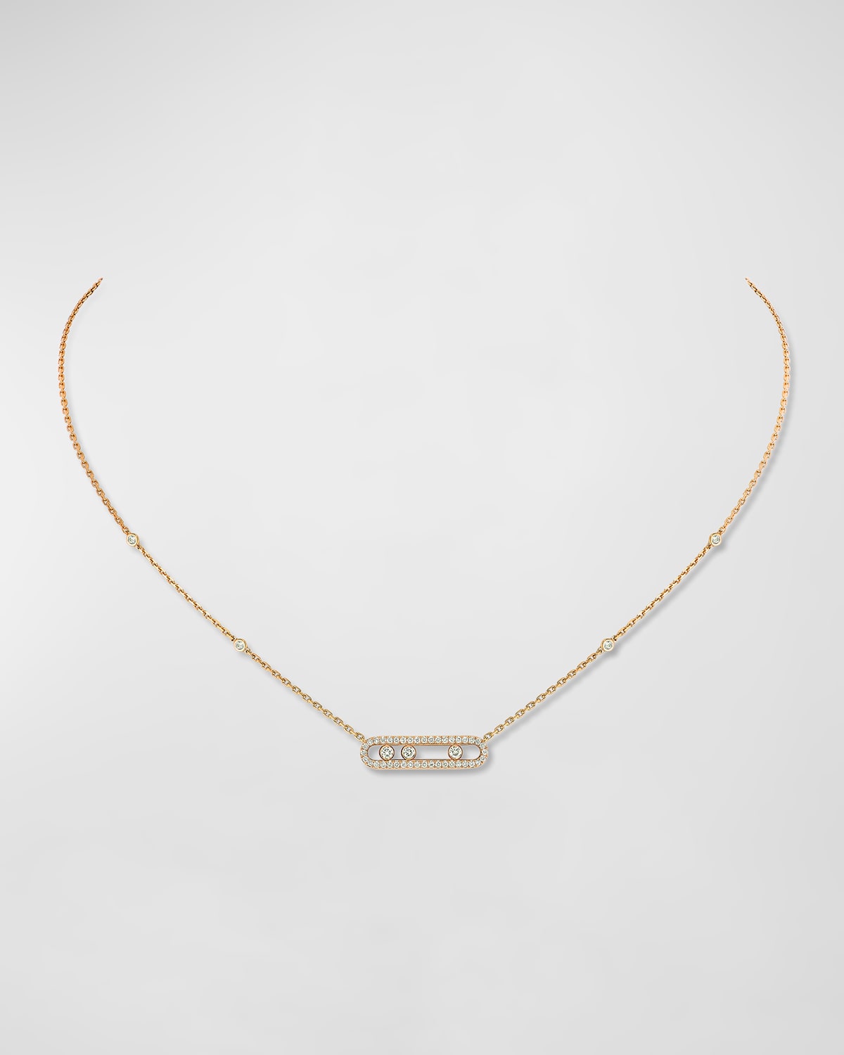 Baby Move 18K Yellow Gold and Pave Diamond Pendant Necklace
