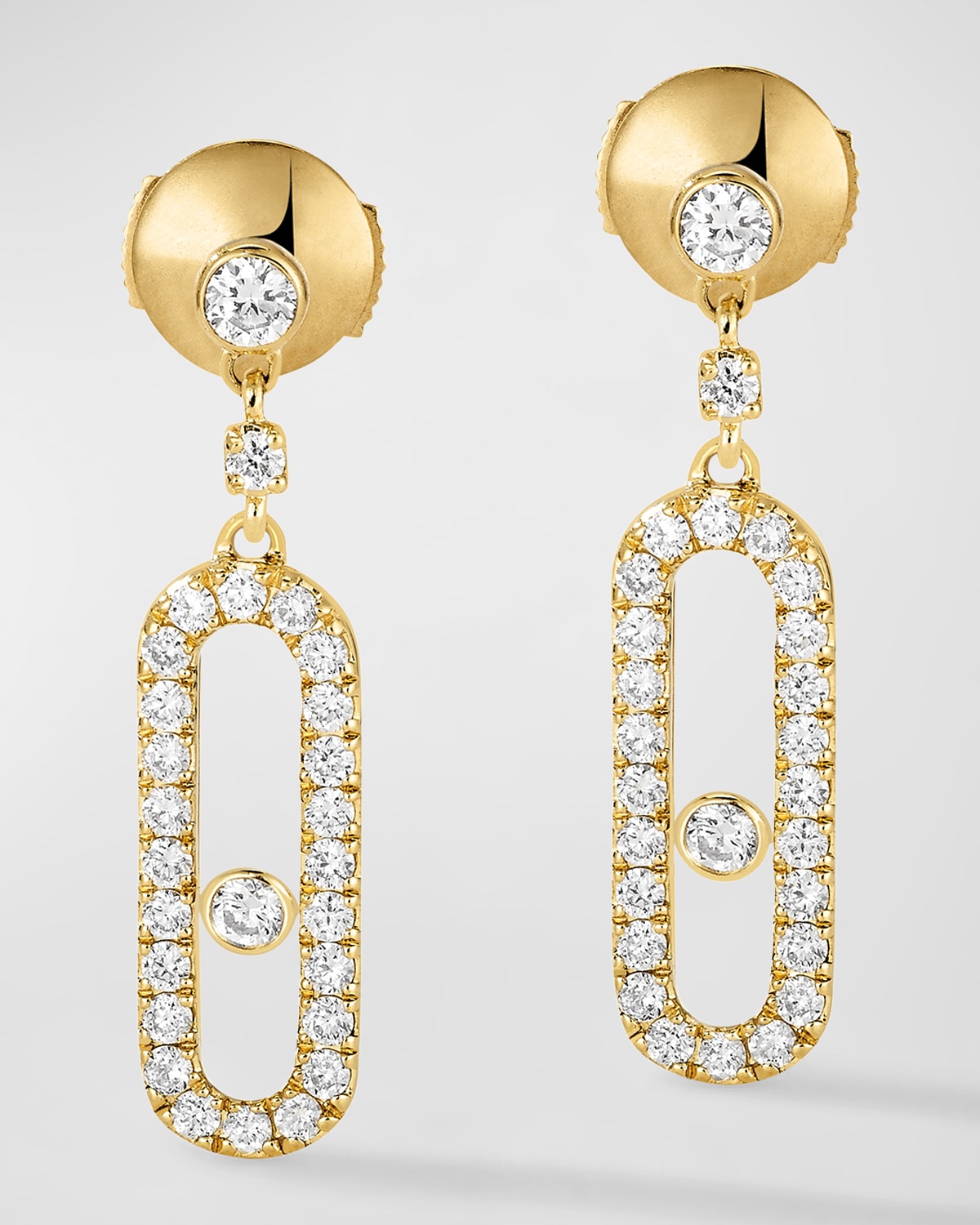 Messika Move Uno 18K Yellow Gold Diamond Hoop Earrings