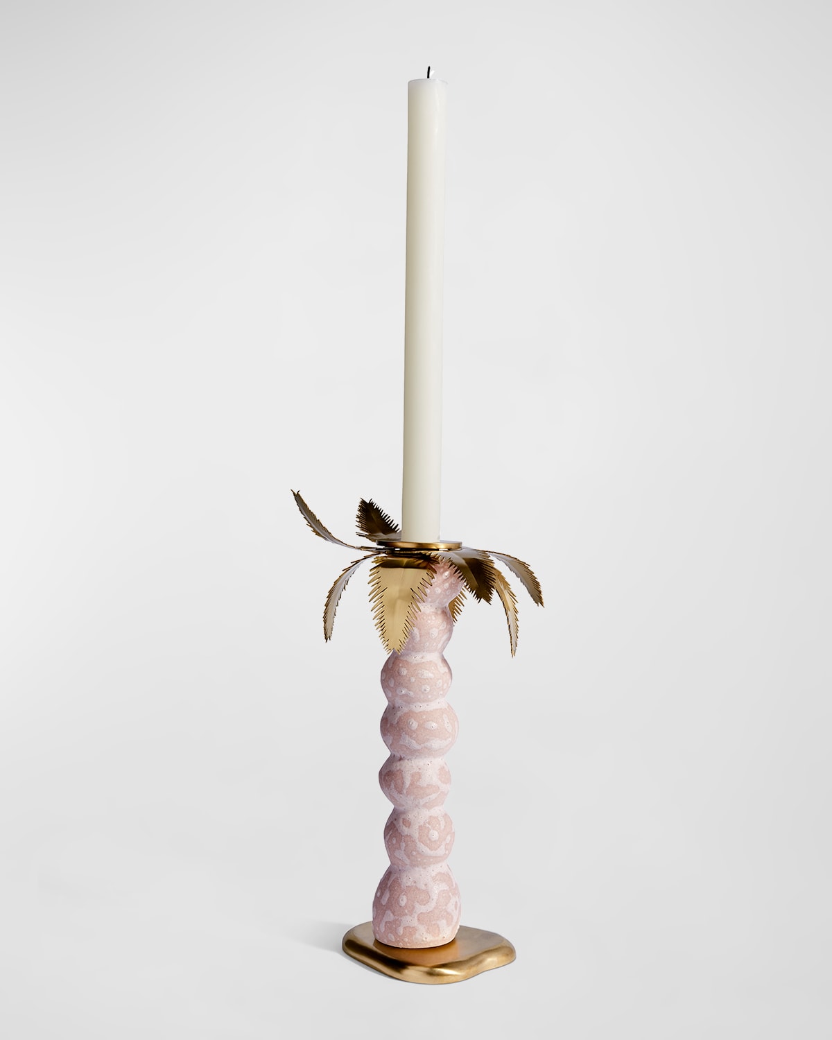 Shop L'objet Haas Mojave Palm Candlestick - Small In Pink