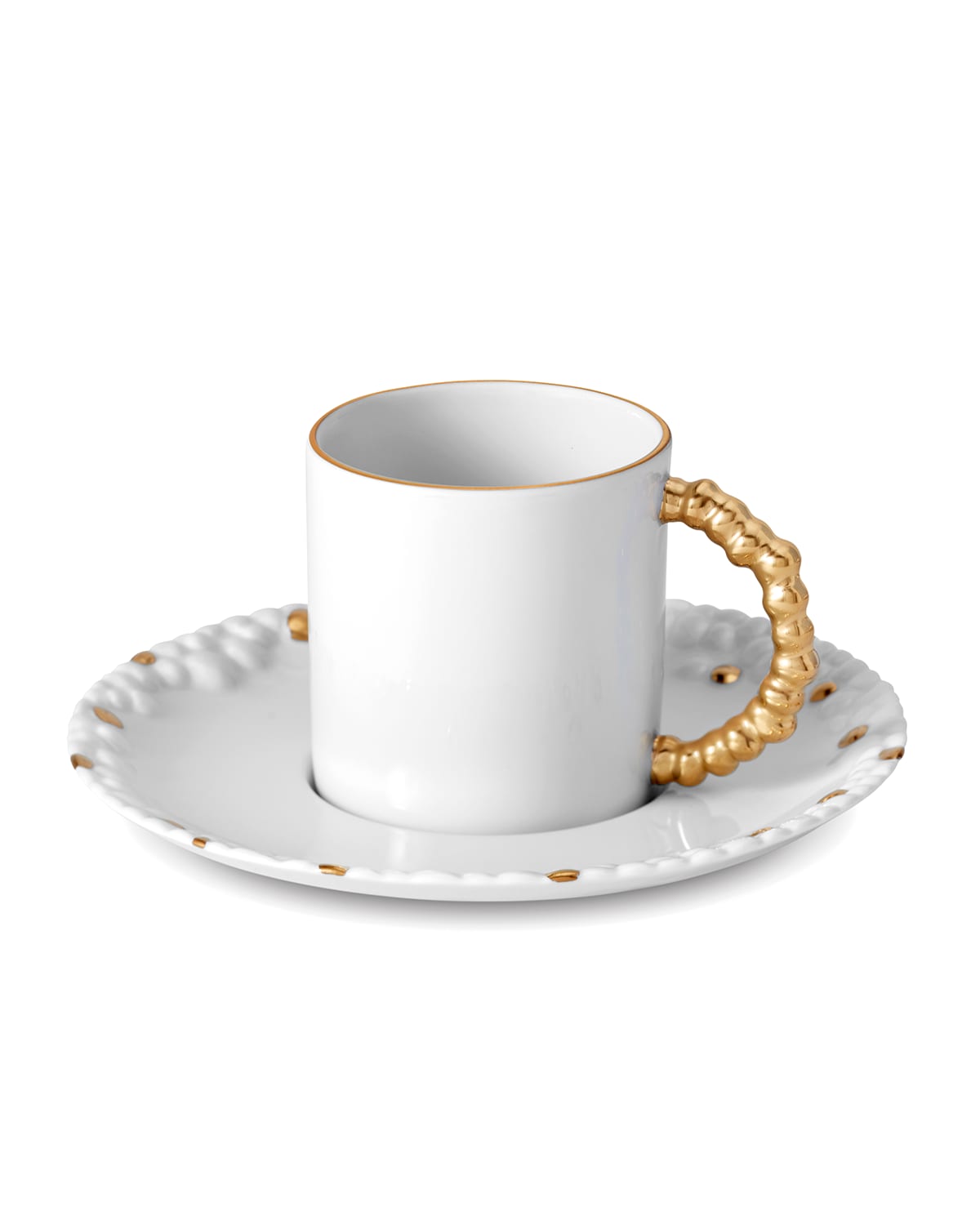 Shop L'objet Haas Mojave Espresso Cup & Saucer In Gold