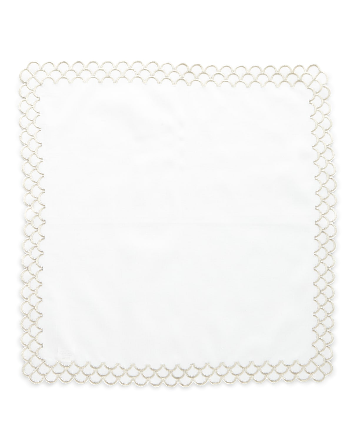 Nomi K Hand Embroidered Peacock Linen Napkin In Silver