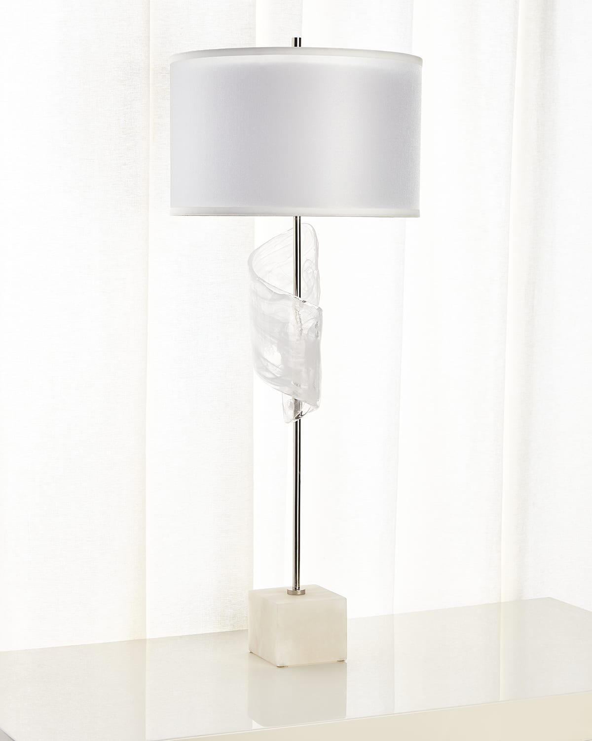 John-richard Collection Furls Of White Lamp In White