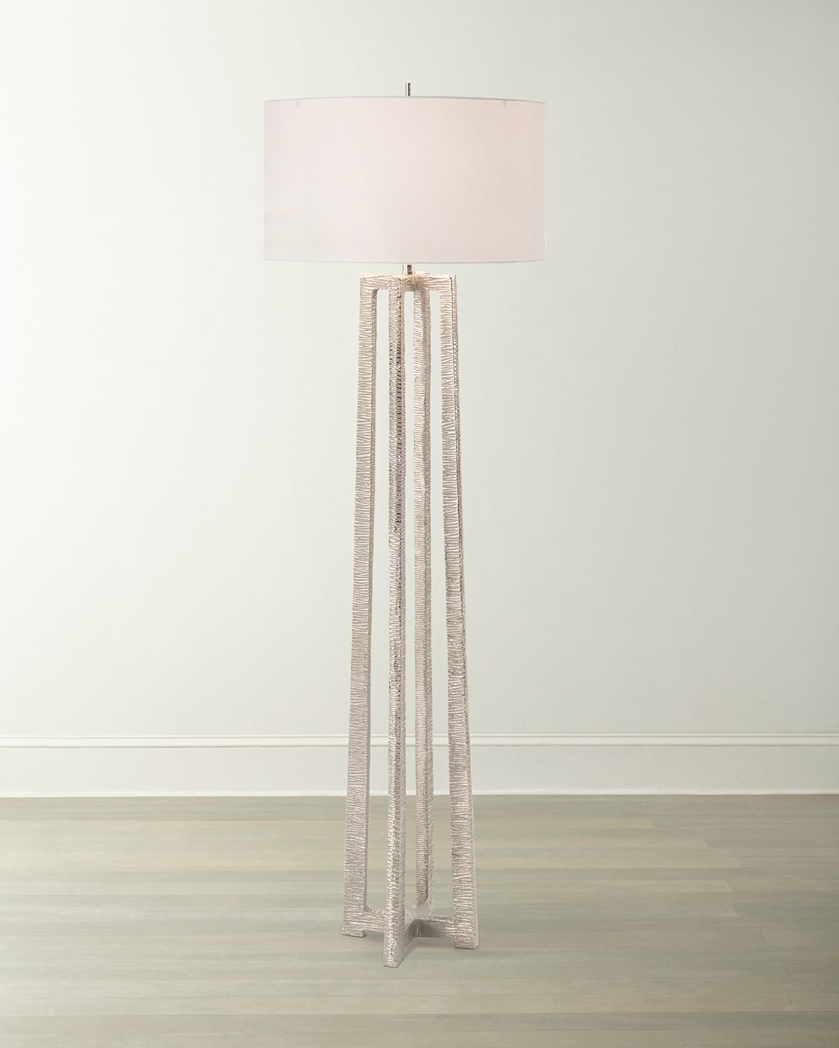 John-richard Collection Nickel Plated Floor Lamp In Silver