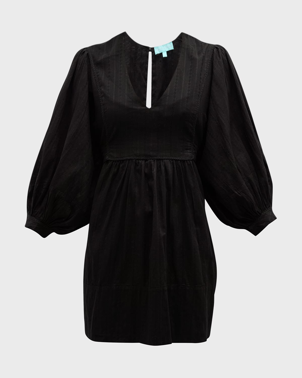 MELISSA ODABASH CAMILLA COTTON BELL-SLEEVE MINI DRESS