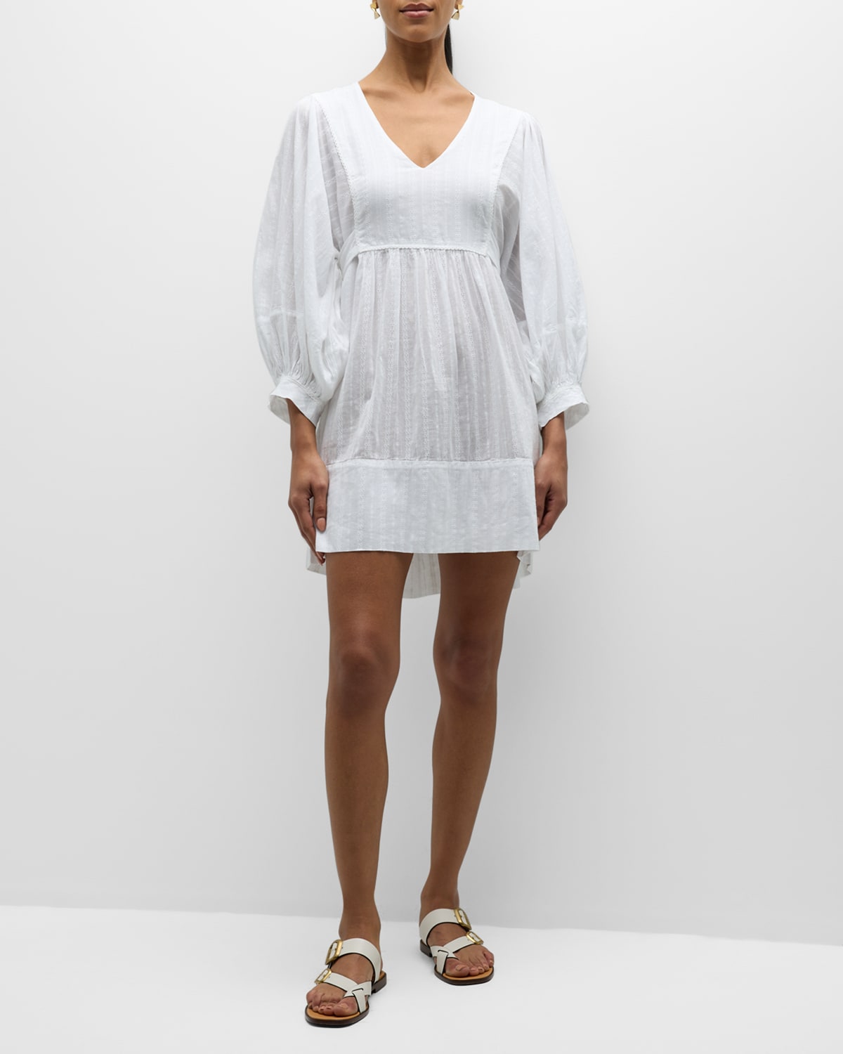 Melissa Odabash Camilla Printed Off-shoulder Coverup Dress In White