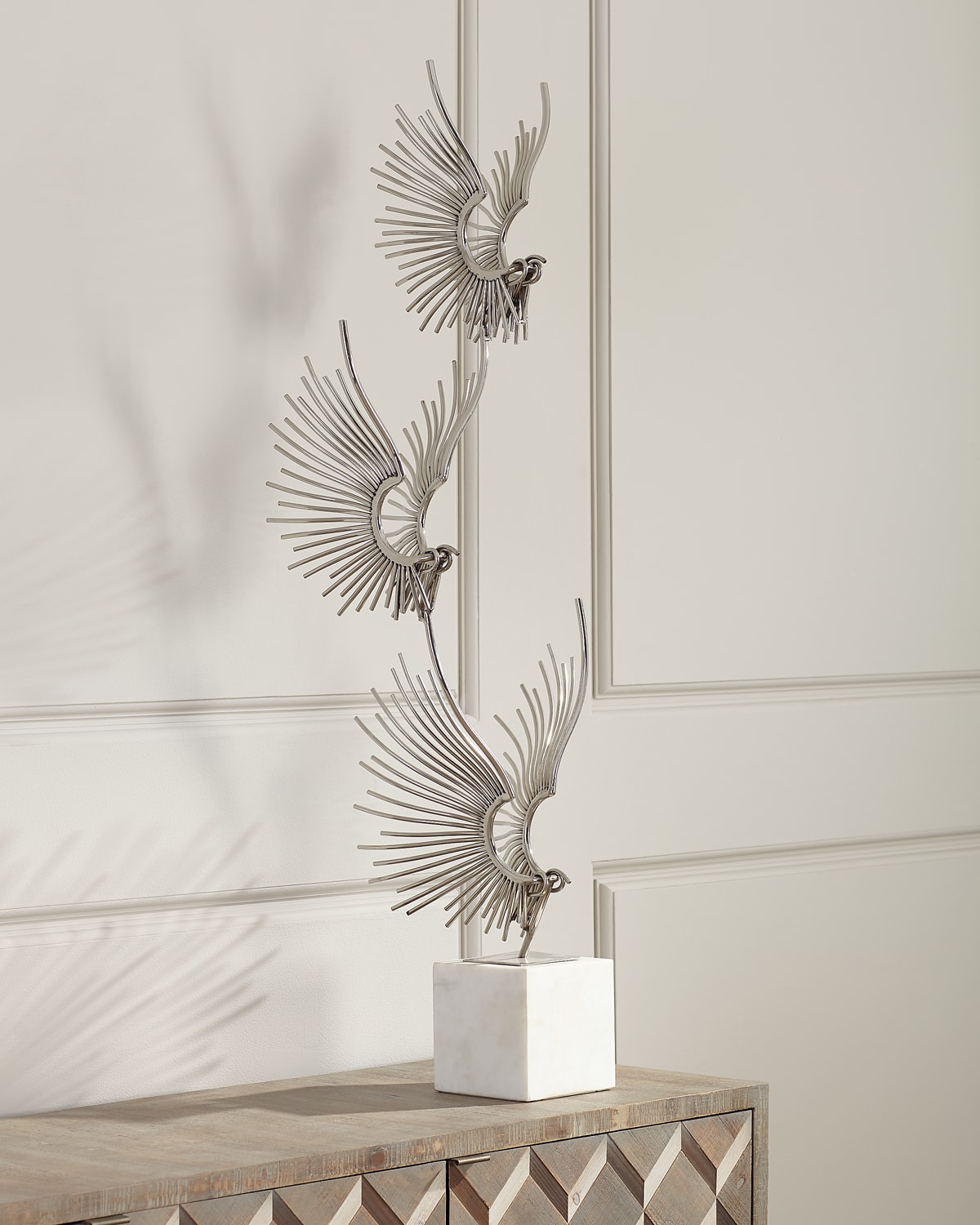 Shop John-richard Collection Sculpted Birds In Flight In Silver