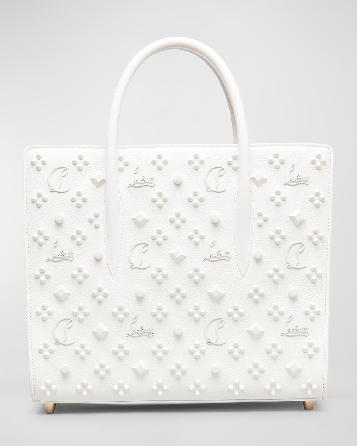 Christian Louboutin Paloma Medium Calf Tote Bag In Bianco